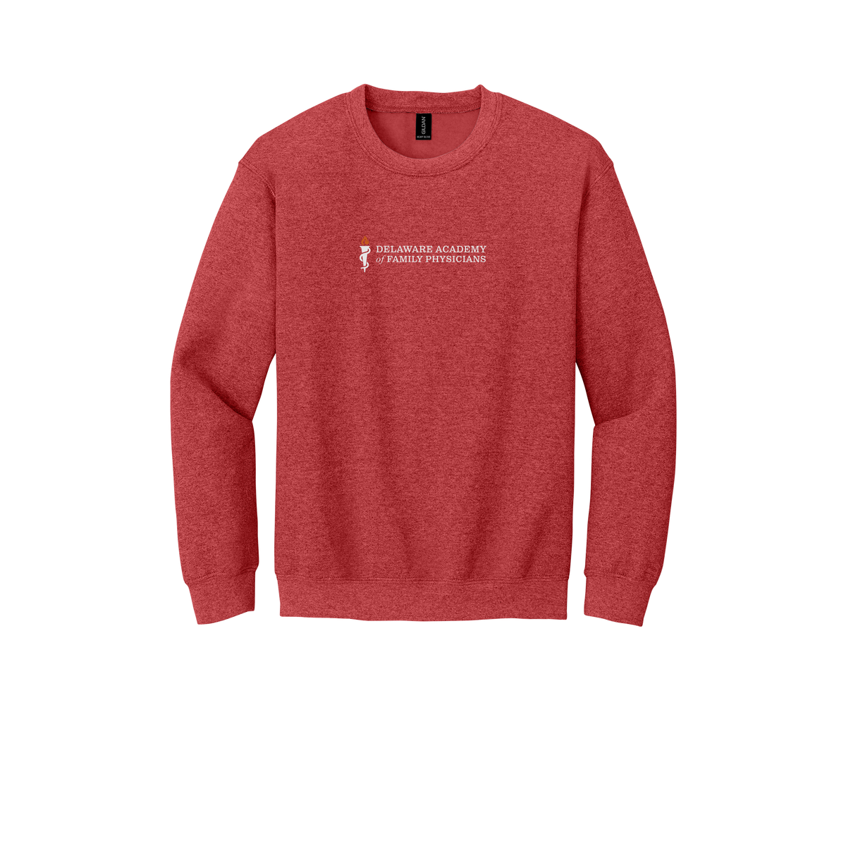 delfamdoc-clinic-comfort-crewneck-dtf-front-18000-heathersportscarlet-flat-front