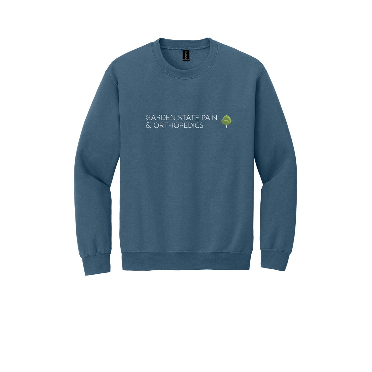 gardenstatepain-clinic-comfort-crewneck-dtf-front-18000-indigoblue-flat-front