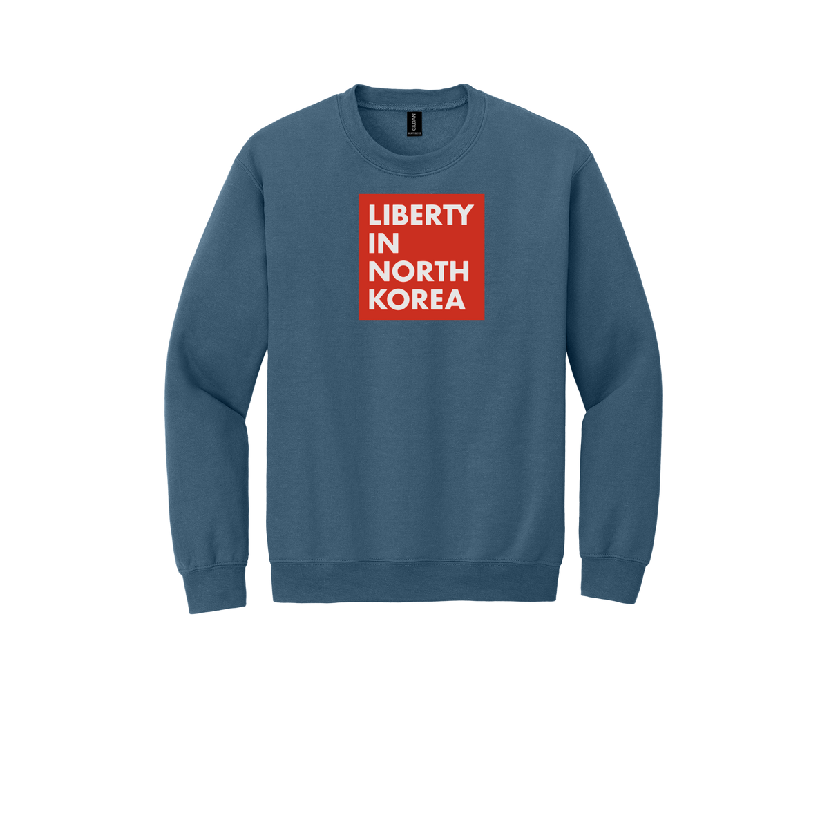 libertyinnorthkorea-comfort-crewneck-dtf-front-18000-indigoblue-flat-front