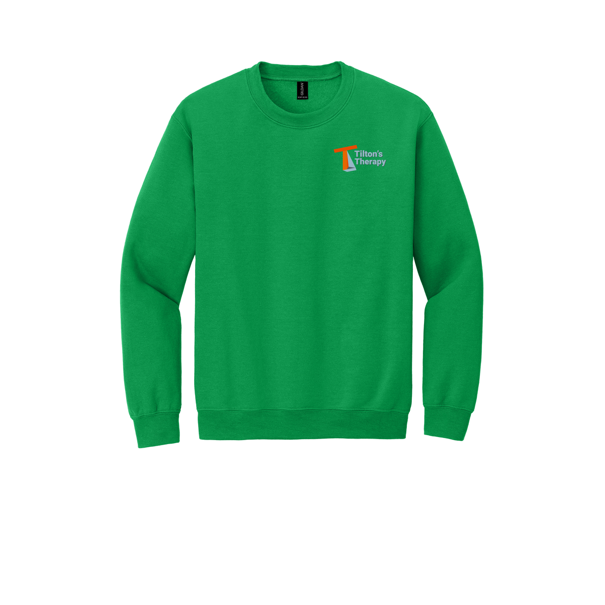 tiltonstherapy-comfort-crewneck-dtf-leftchest-18000-irishgreen-flat-front