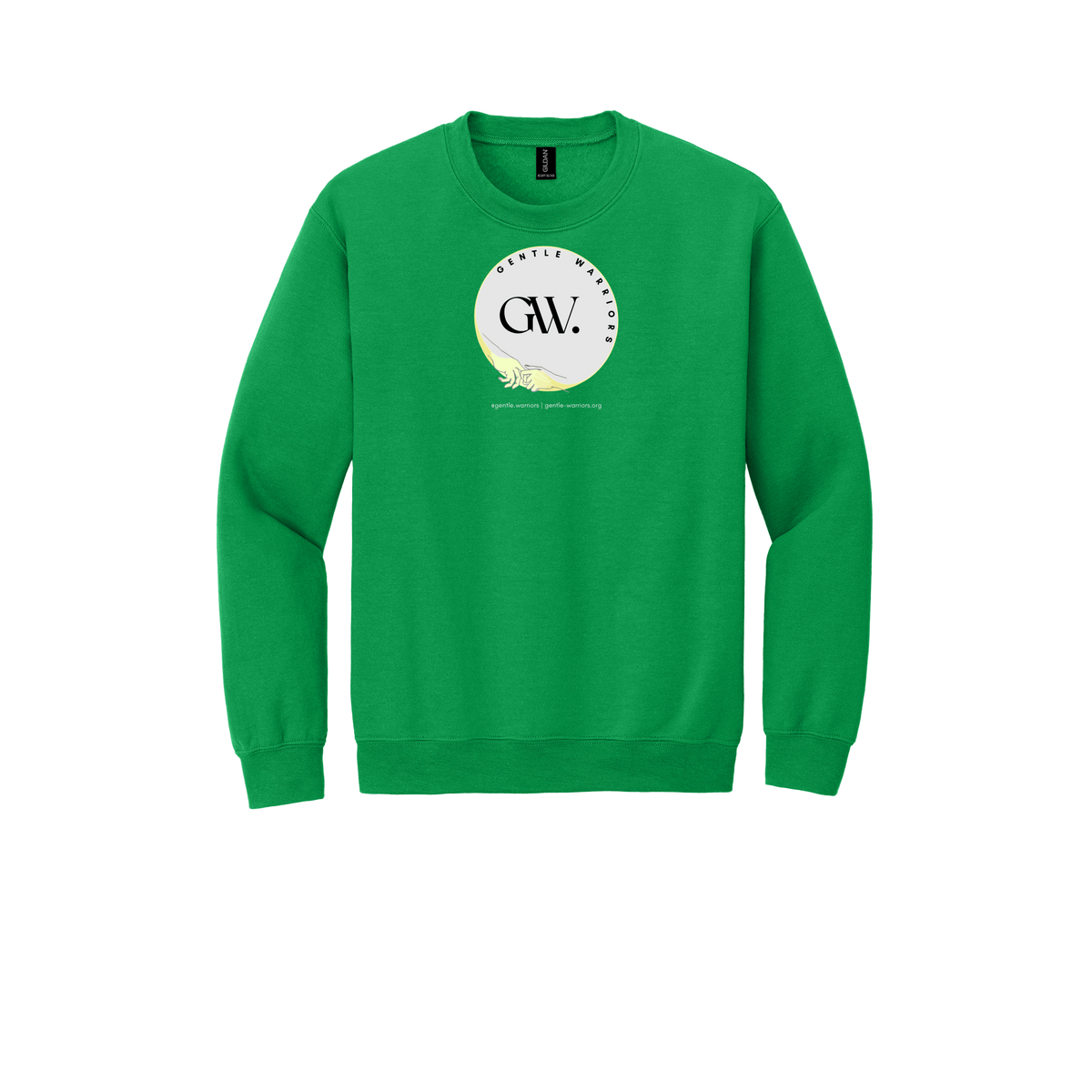 gentle-warriors-comfort-crewneck-dtf-front-18000-irishgreen-flat-front