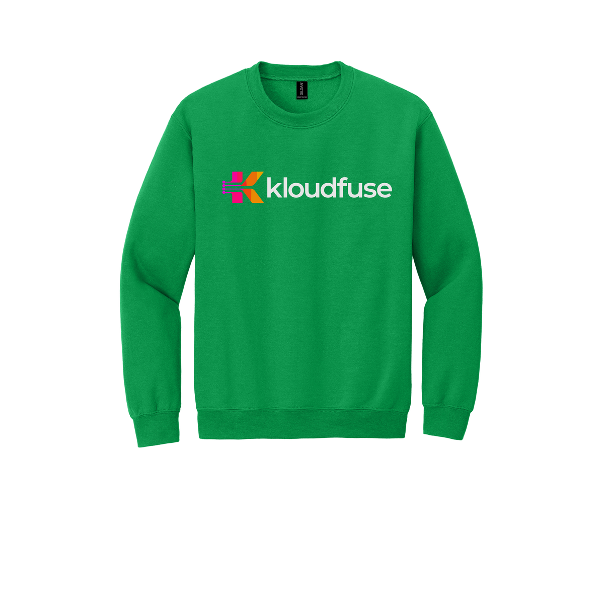 kloudfuse-comfort-crewneck-dtf-front-18000-irishgreen-flat-front