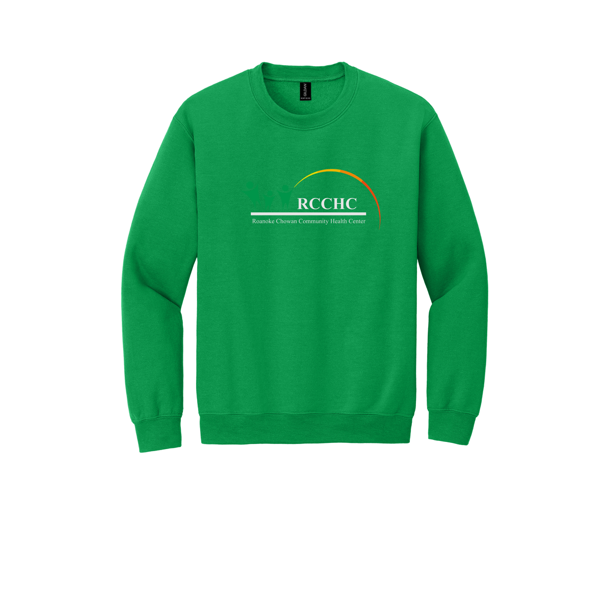 rcchc-clinic-comfort-crewneck-dtf-front-18000-irishgreen-flat-front