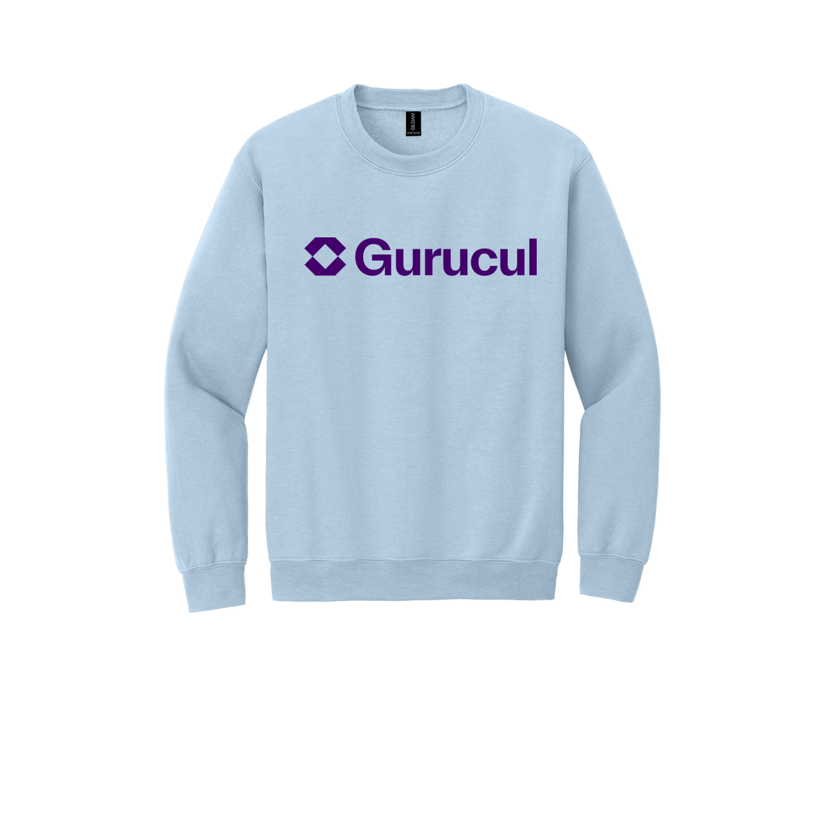 gurucul-comfort-crewneck-dtf-front-18000-lightblue-flat-front