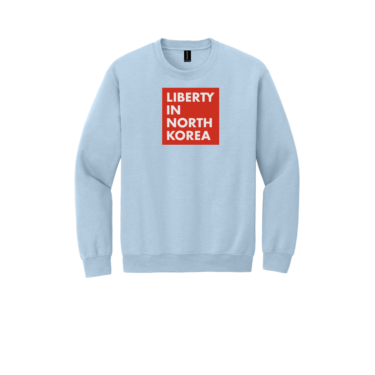 libertyinnorthkorea-comfort-crewneck-dtf-front-18000-lightblue-flat-front