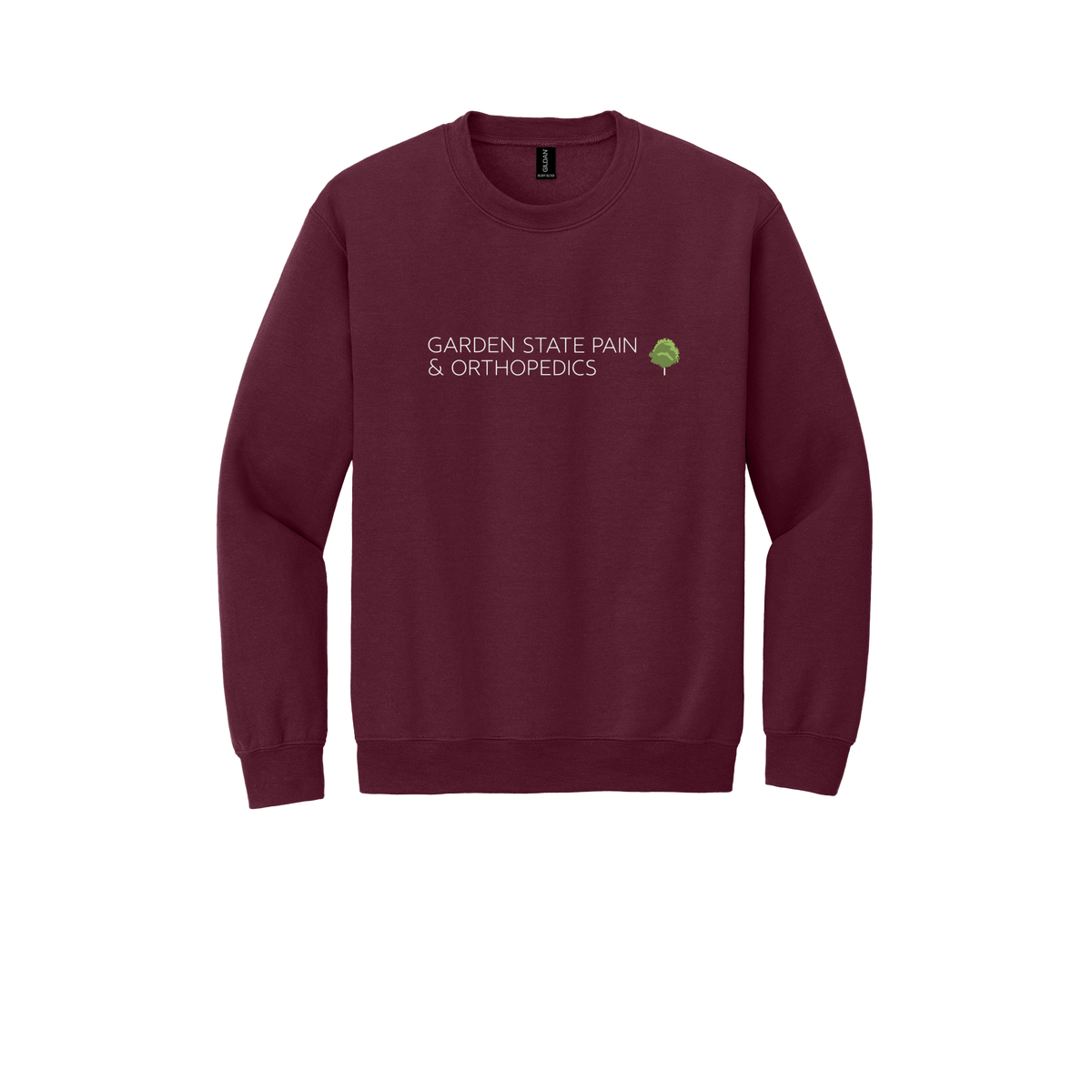 gardenstatepain-clinic-comfort-crewneck-dtf-front-18000-maroon-flat-front