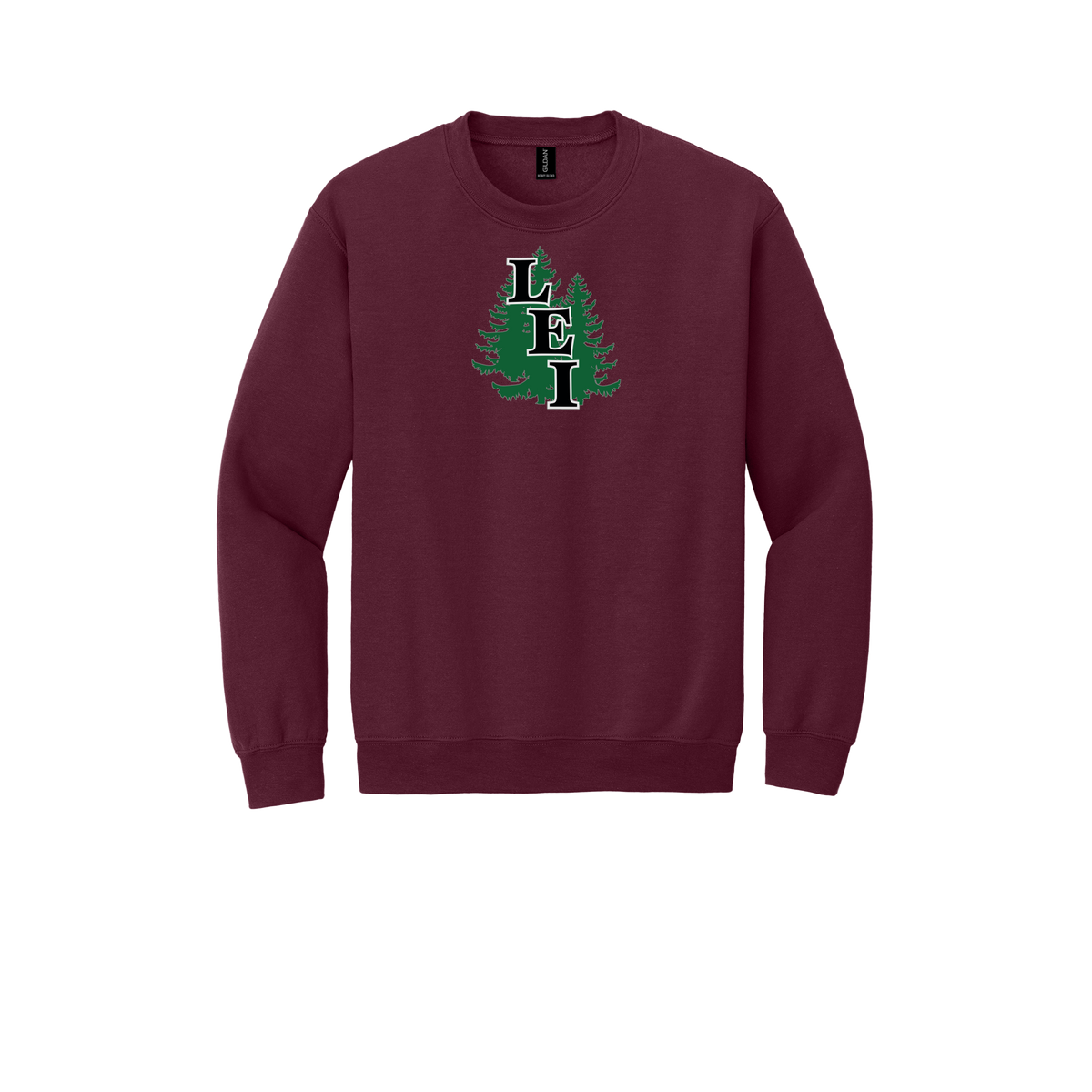leisite-comfort-crewneck-dtf-front-18000-maroon-flat-front
