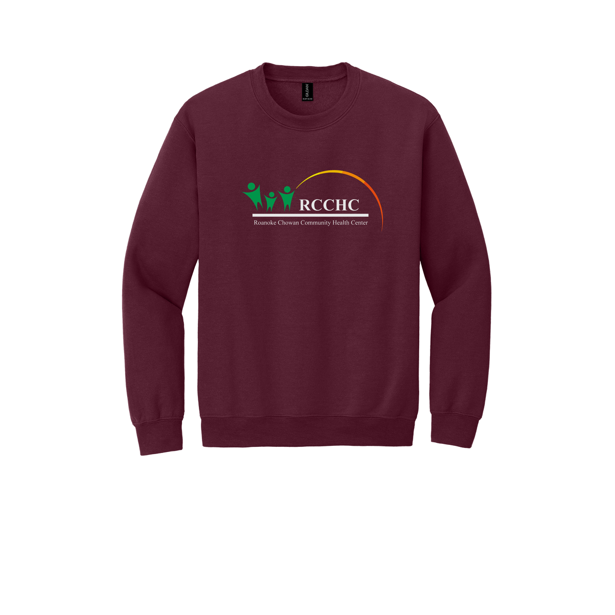 rcchc-clinic-comfort-crewneck-dtf-front-18000-maroon-flat-front