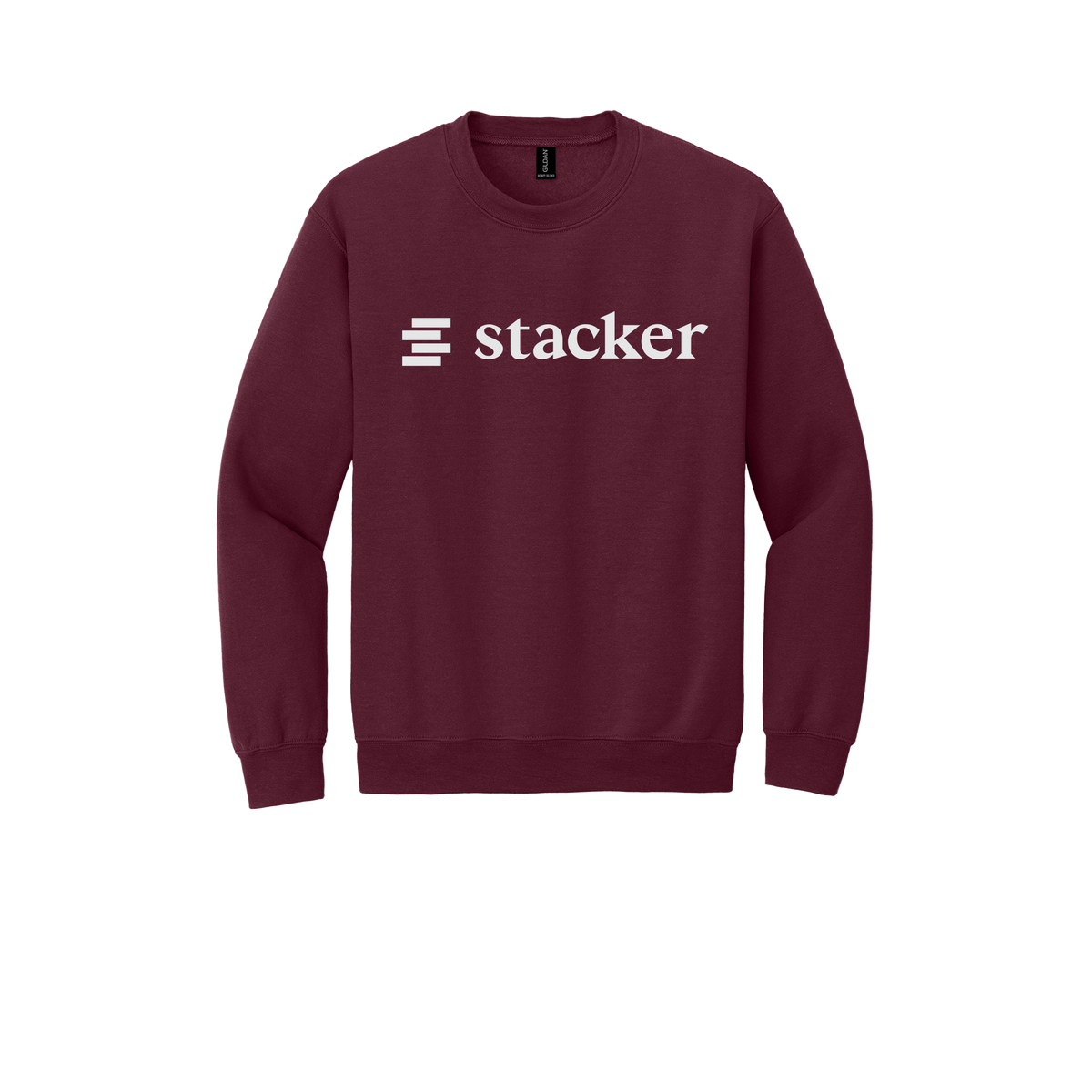 stacker-comfort-crewneck-dtf-front-18000-maroon-flat-front