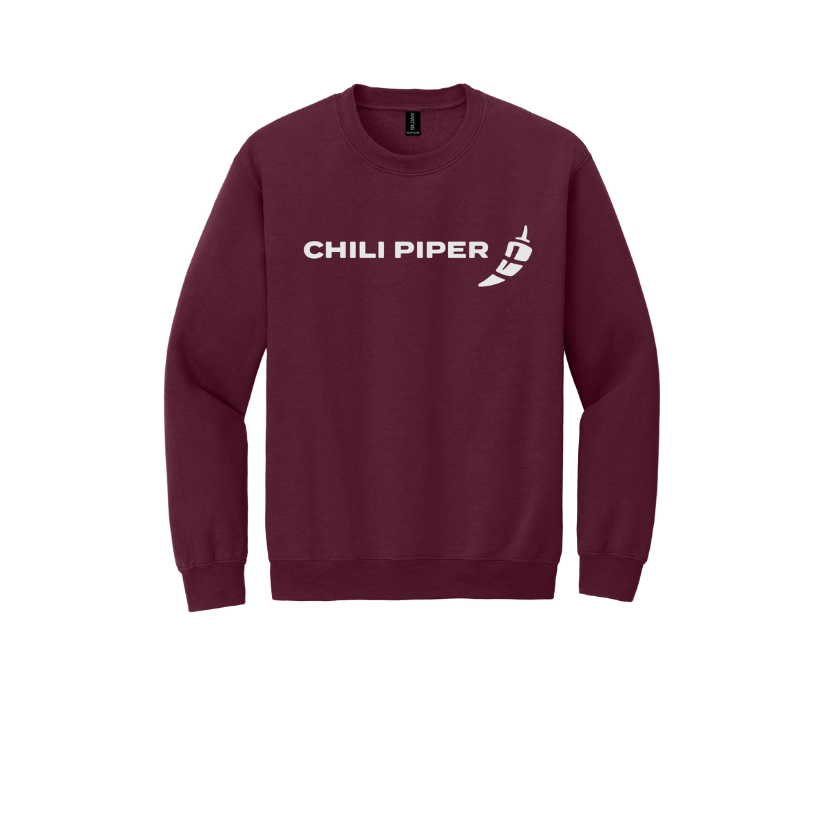 chilipiper-comfort-crewneck-dtf-front-18000-maroon-flat-front