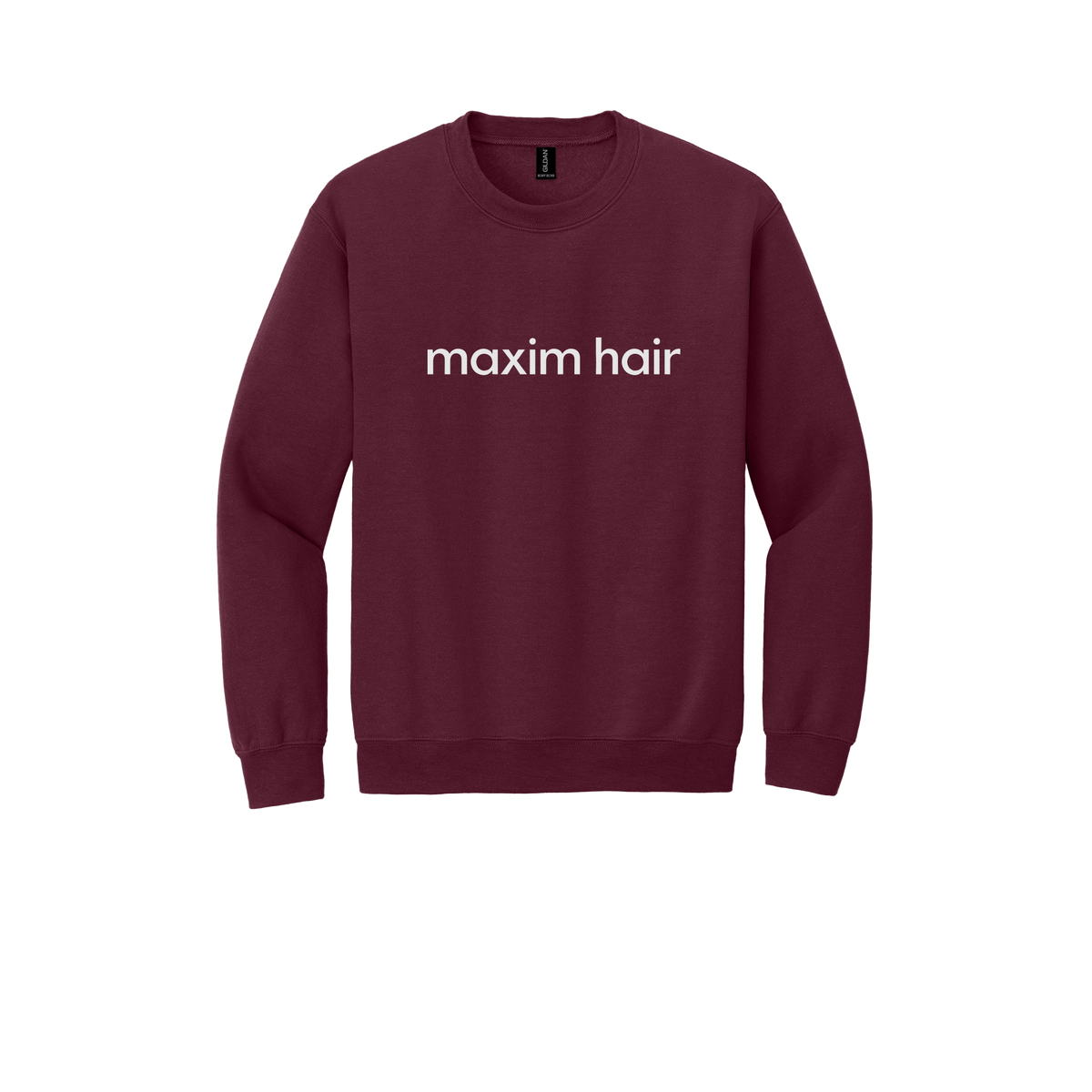 maximhairrestoration-clinic-comfort-crewneck-dtf-front-18000-maroon-flat-front