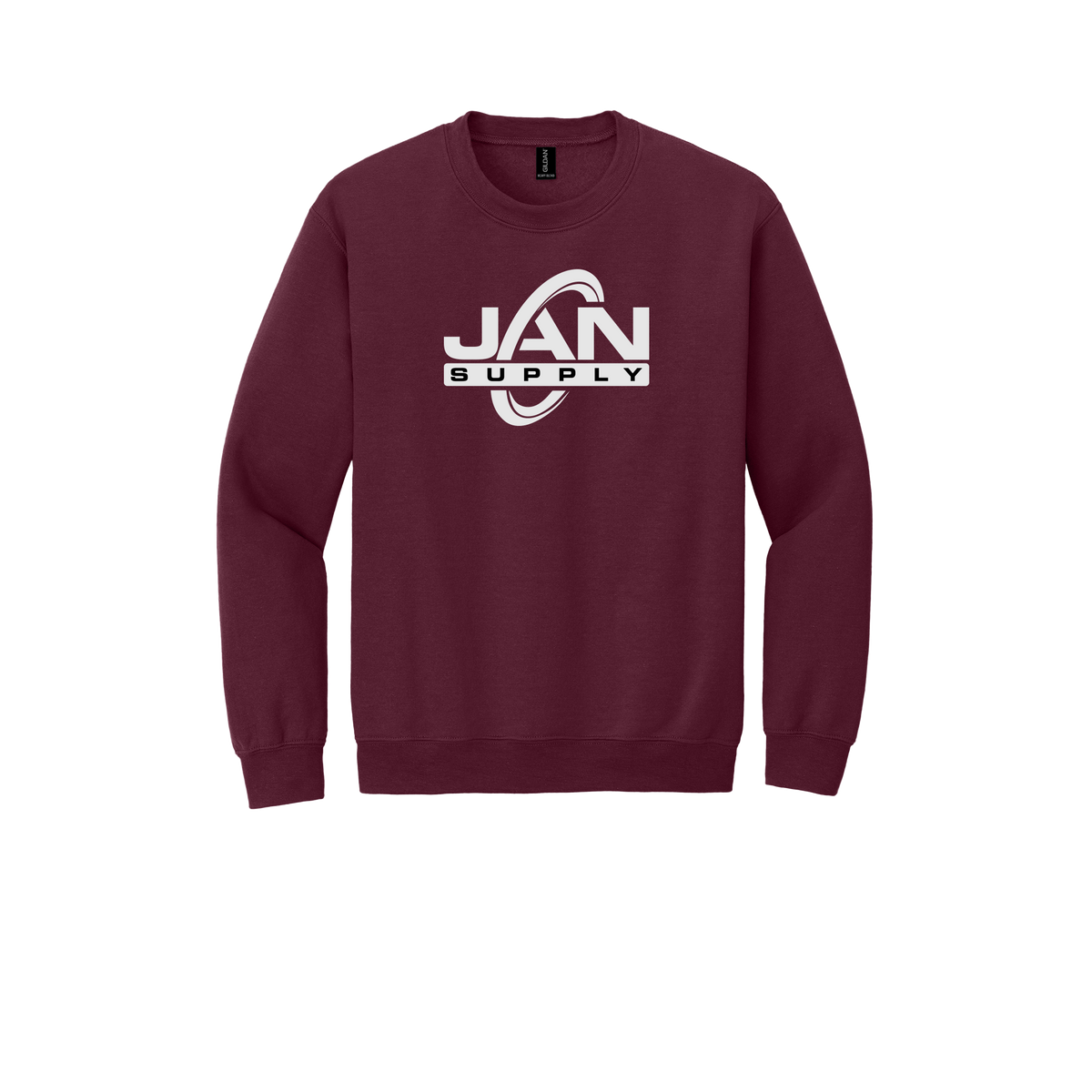 jan-pro-comfort-crewneck-dtf-front-18000-maroon-flat-front