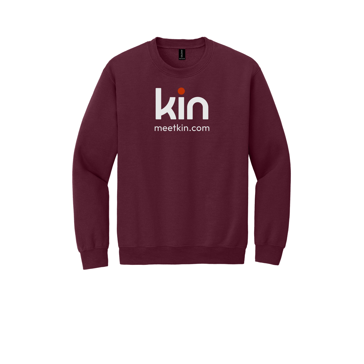 kin-comfort-crewneck-dtf-front-18000-maroon-flat-front