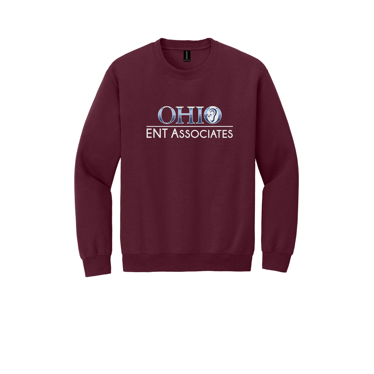 ohioentaudiology-clinic-comfort-crewneck-dtf-front-18000-maroon-flat-front