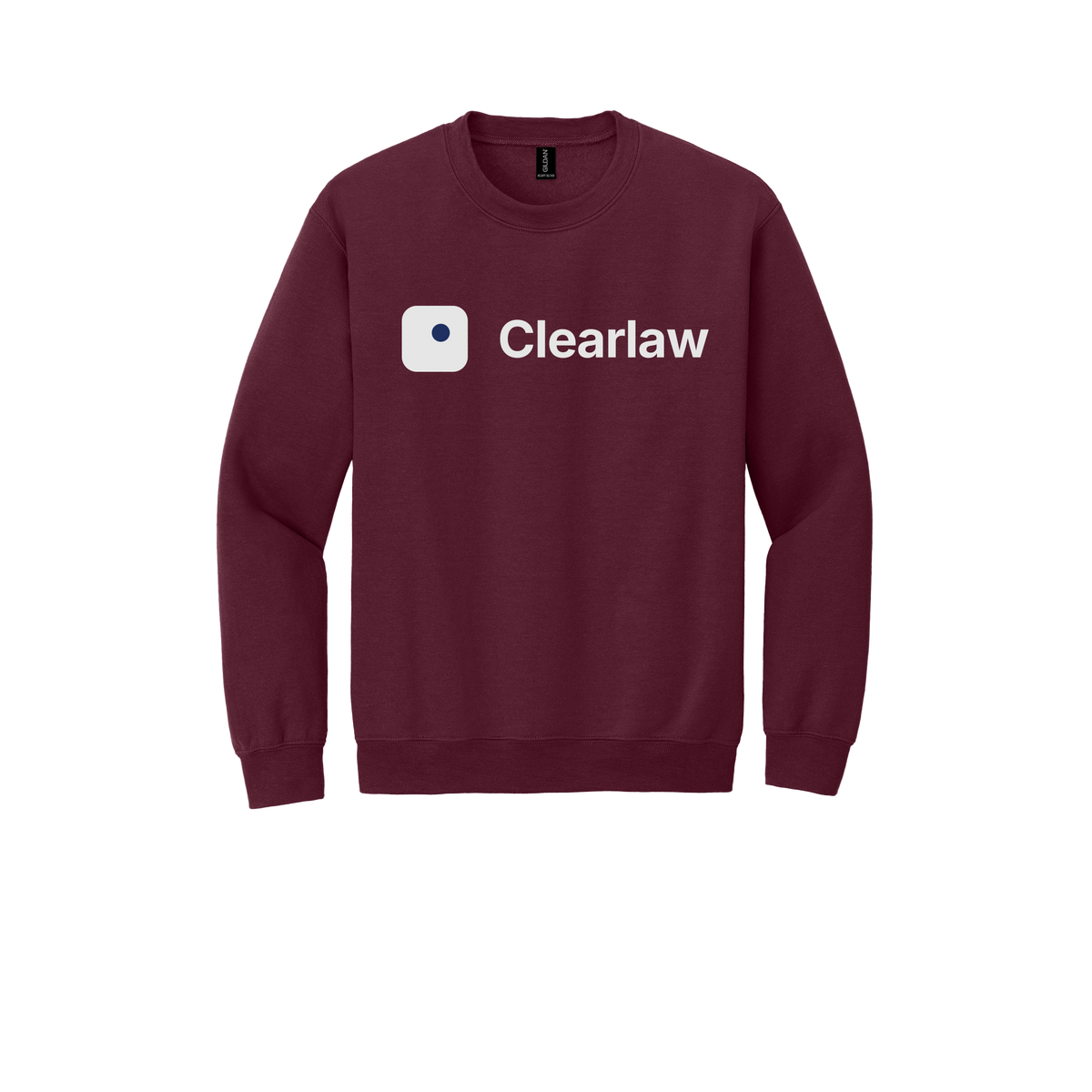 clearlaw-comfort-crewneck-dtf-front-18000-maroon-flat-front