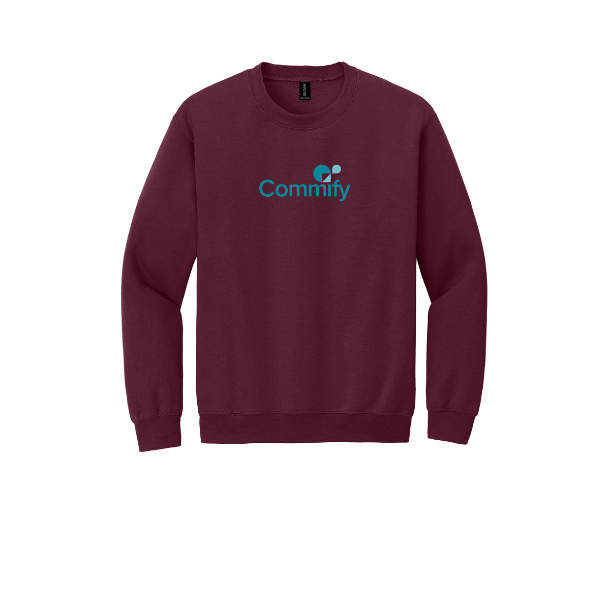 commify-comfort-crewneck-dtf-front-18000-maroon-flat-front