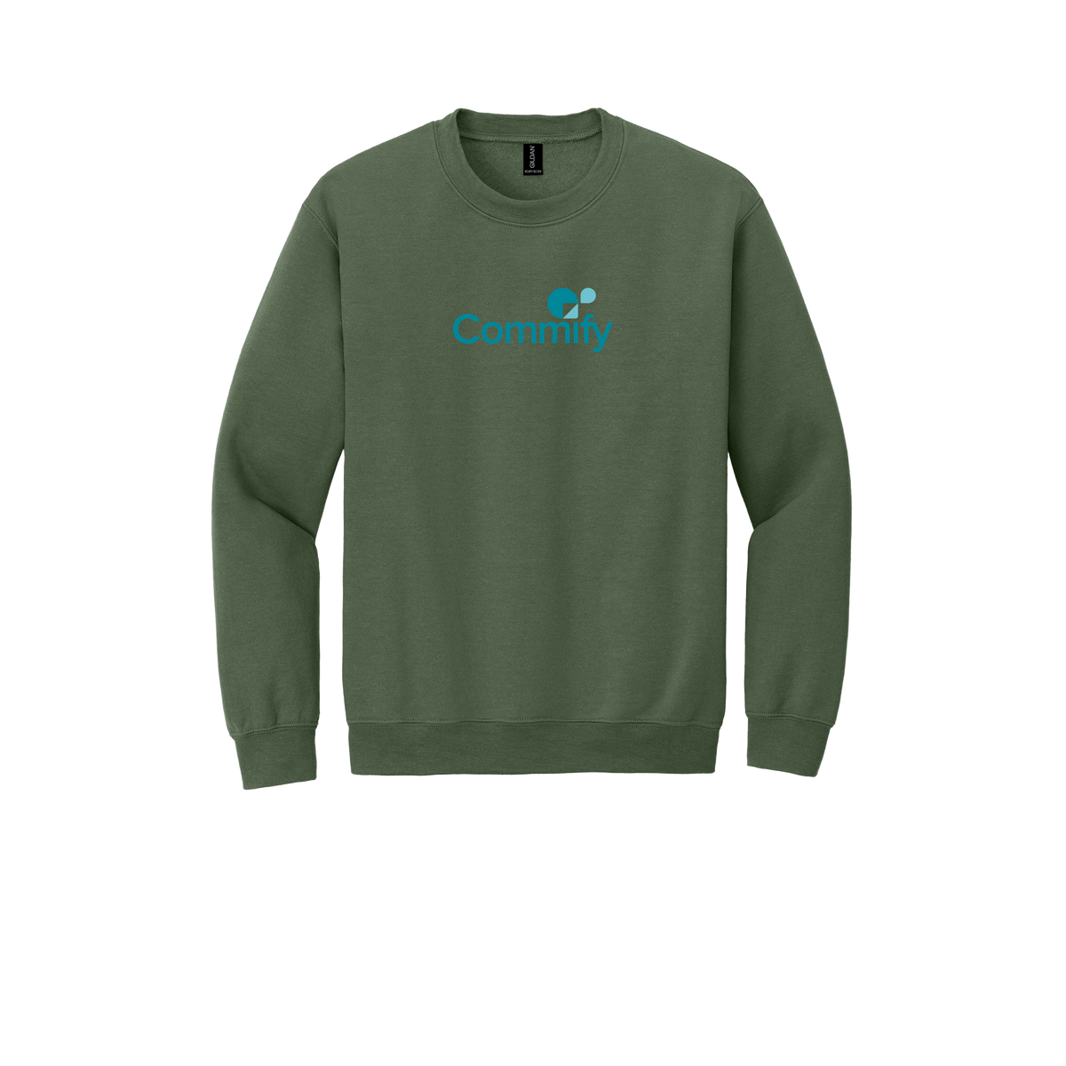 commify-comfort-crewneck-dtf-front-18000-militarygreen-flat-front