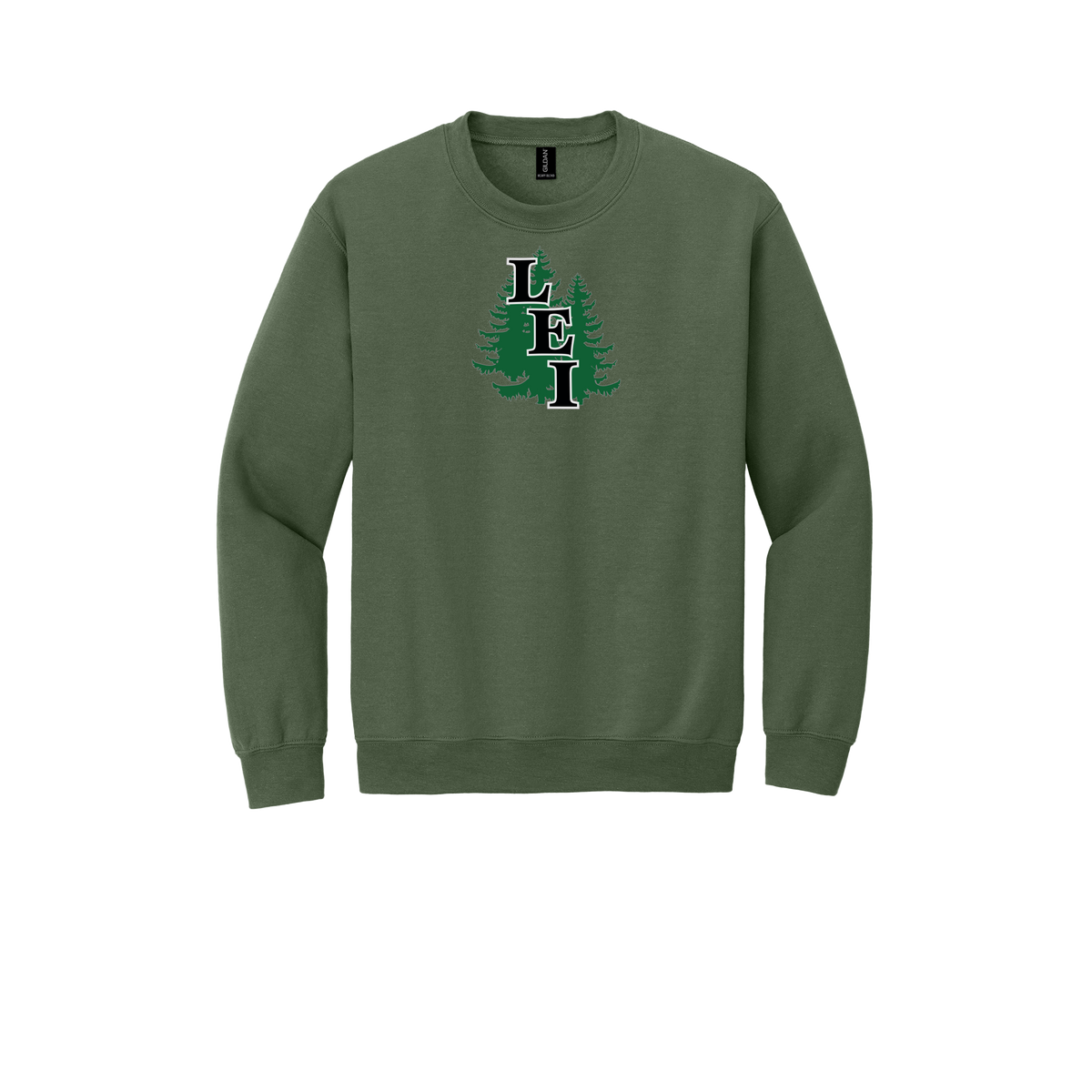 leisite-comfort-crewneck-dtf-front-18000-militarygreen-flat-front