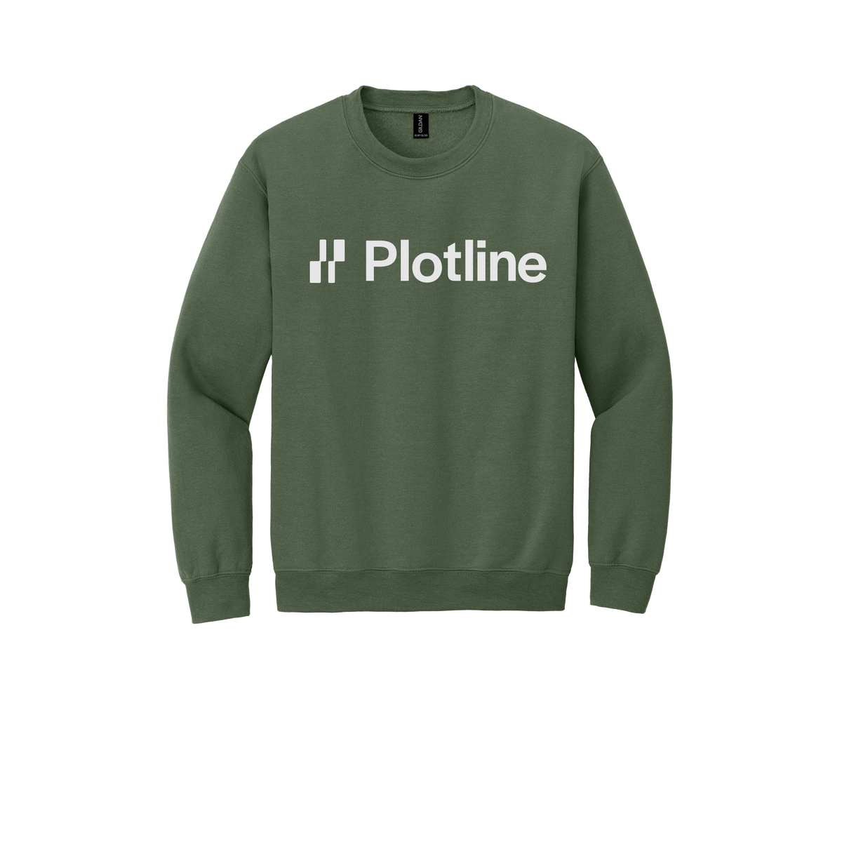 plotline-comfort-crewneck-dtf-front-18000-militarygreen-flat-front