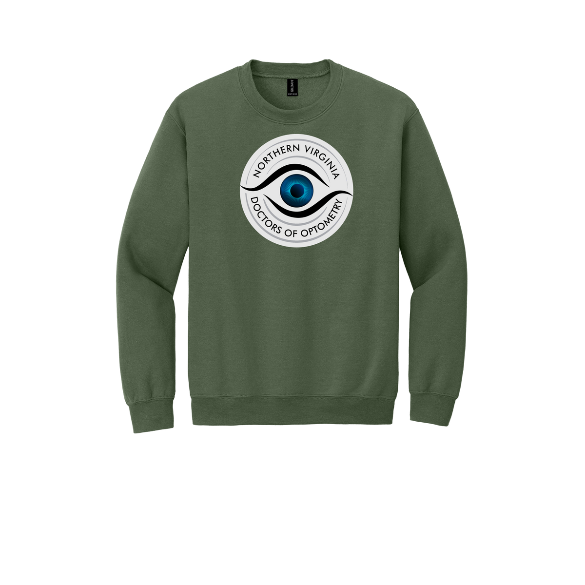 novaeyedocs-clinic-comfort-crewneck-dtf-front-18000-militarygreen-flat-front
