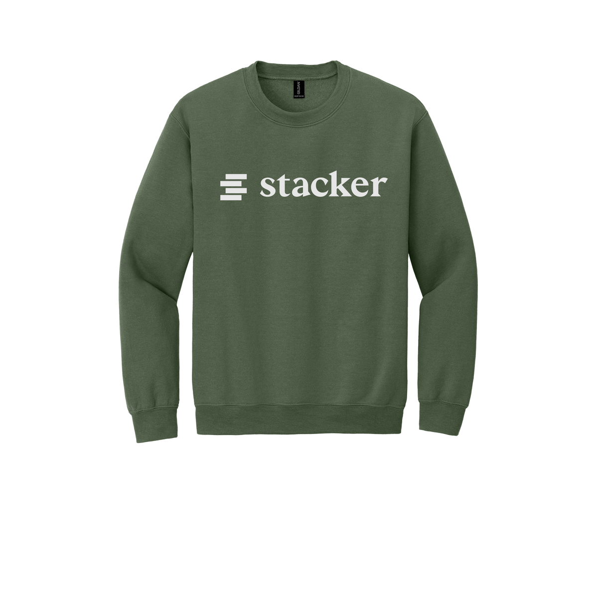 stacker-comfort-crewneck-dtf-front-18000-militarygreen-flat-front
