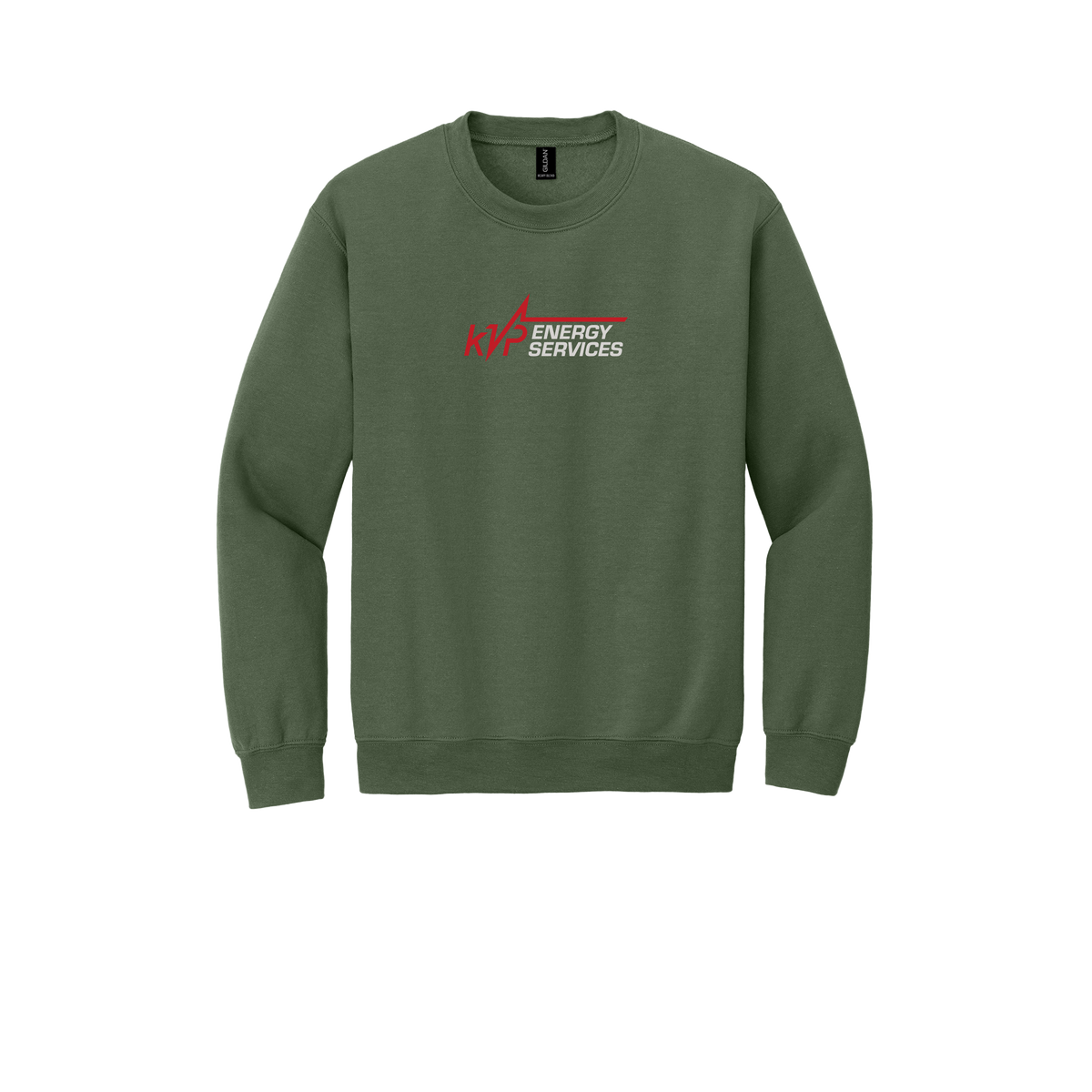 kvpenergy-comfort-crewneck-dtf-front-18000-militarygreen-flat-front