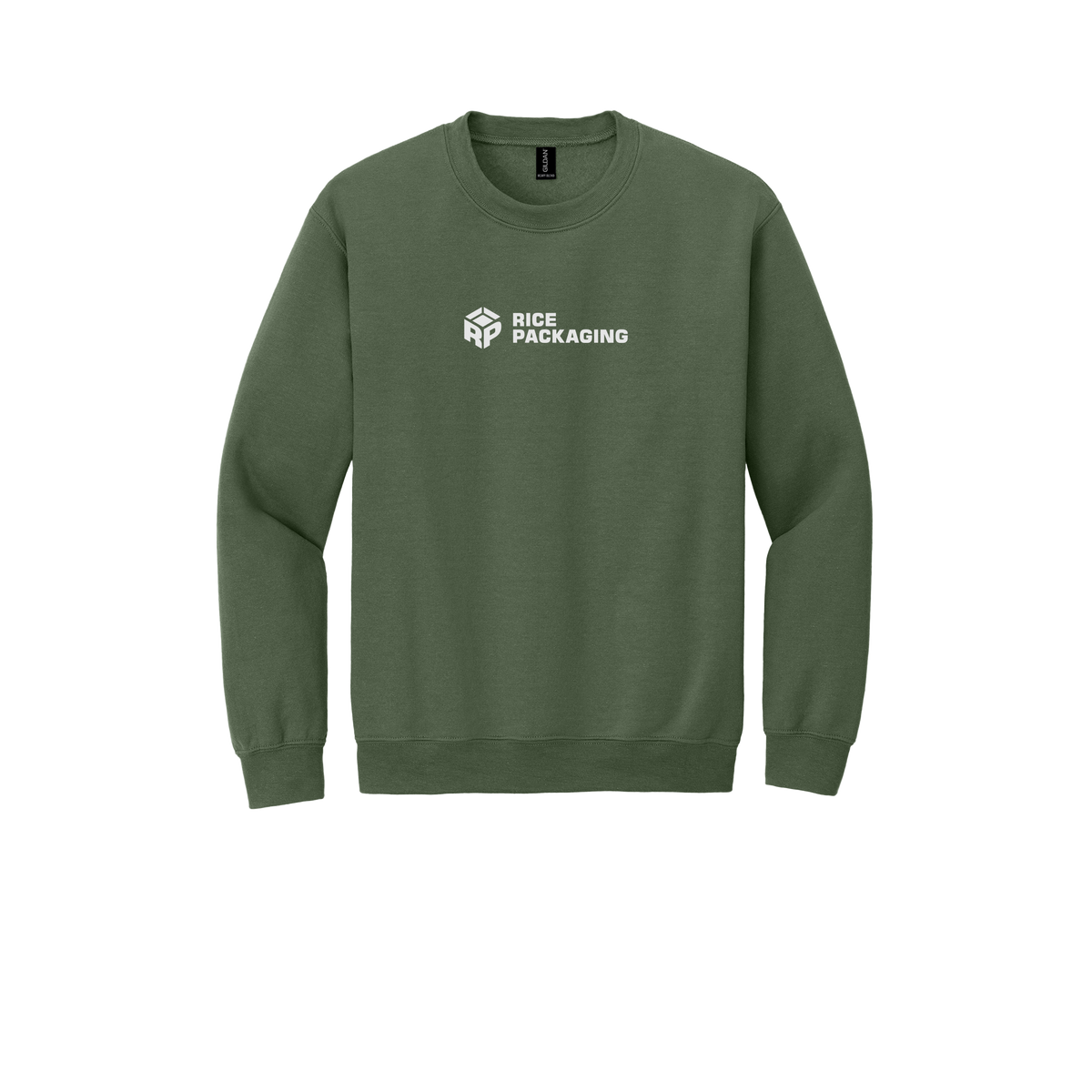 ricepackaging-comfort-crewneck-dtf-front-18000-militarygreen-flat-front