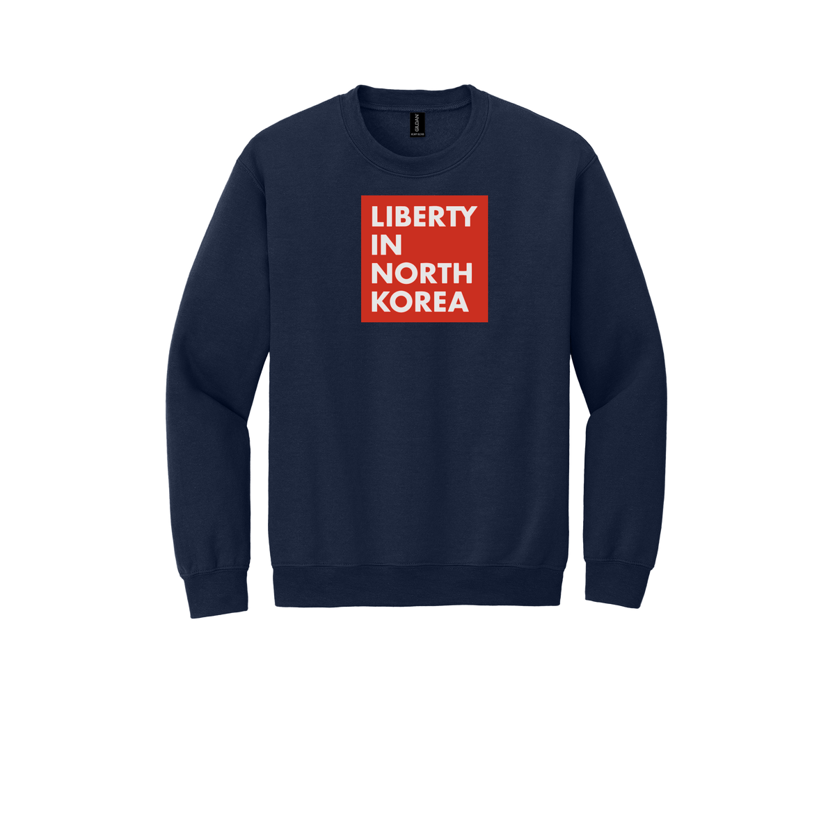 libertyinnorthkorea-comfort-crewneck-dtf-front-18000-navy-flat-front