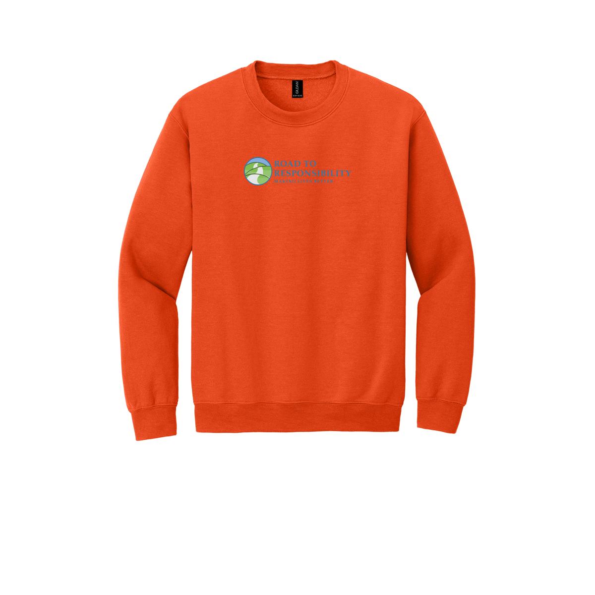roadtoresponsibility-comfort-crewneck-dtf-front-18000-orange-flat-front