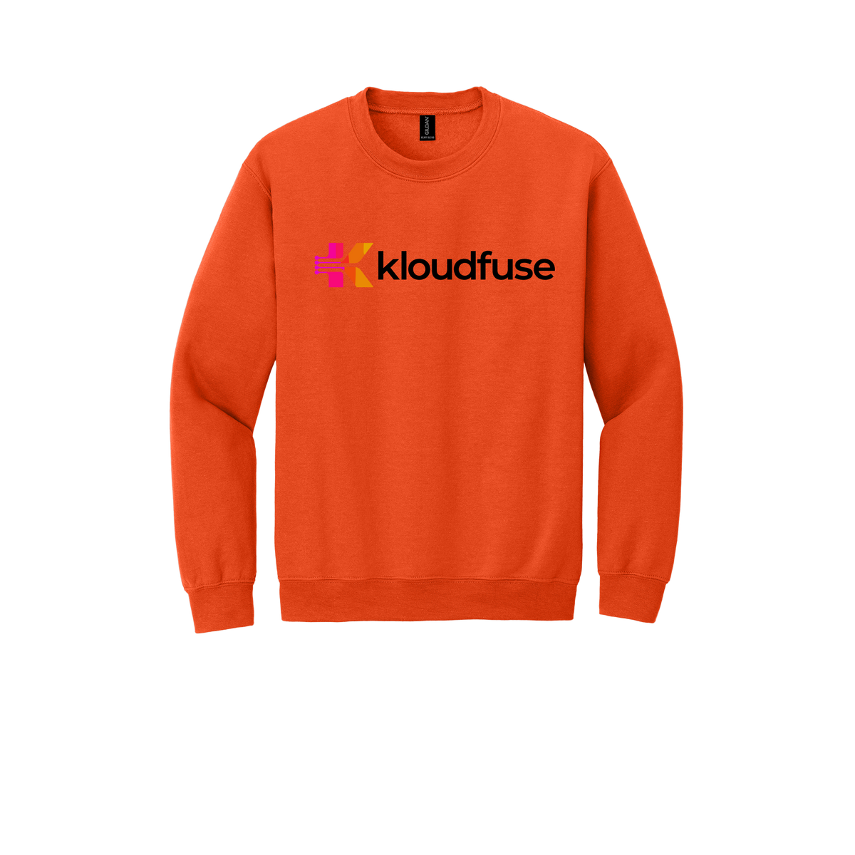 kloudfuse-comfort-crewneck-dtf-front-18000-orange-flat-front