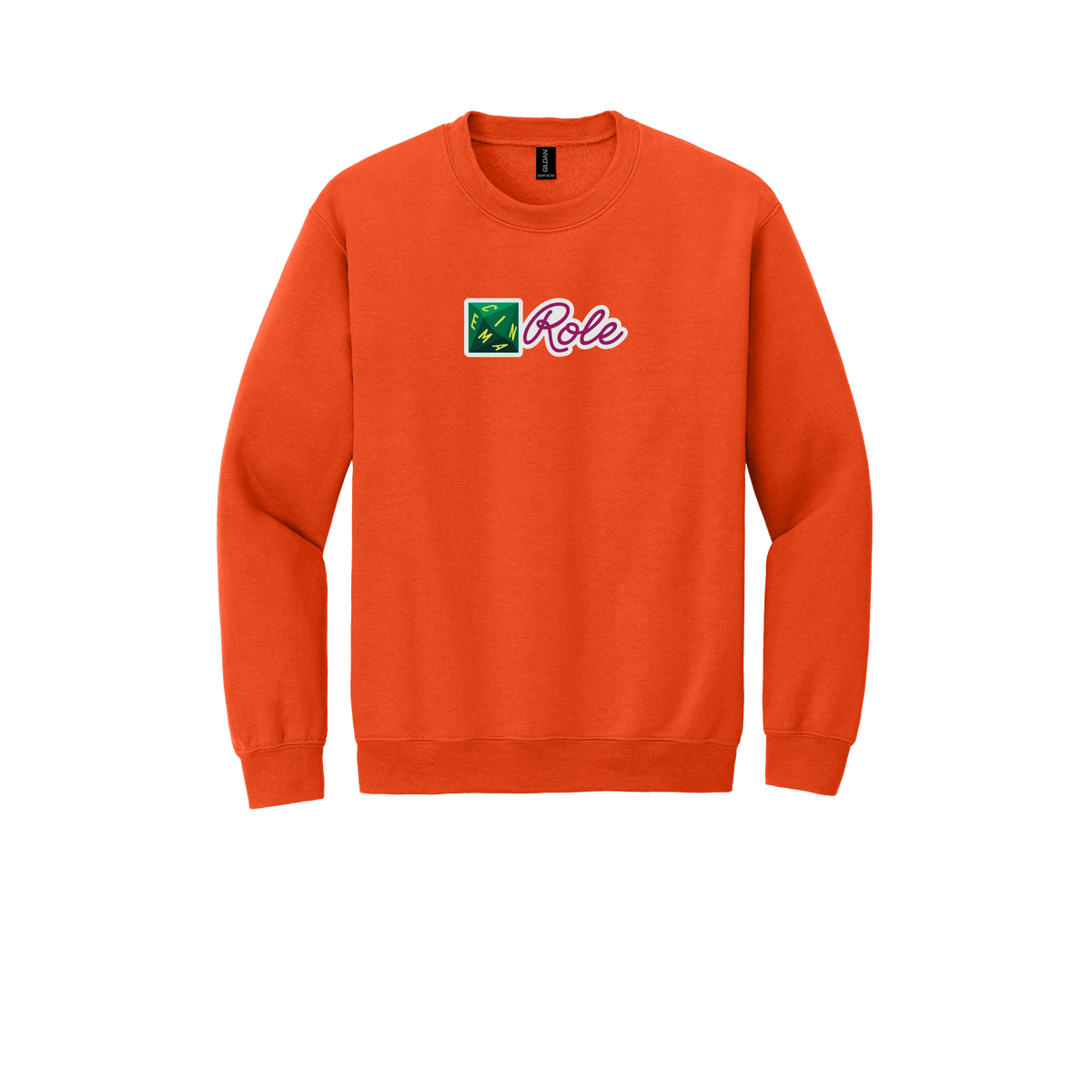 cinemarole-comfort-crewneck-dtf-front-18000-orange-flat-front