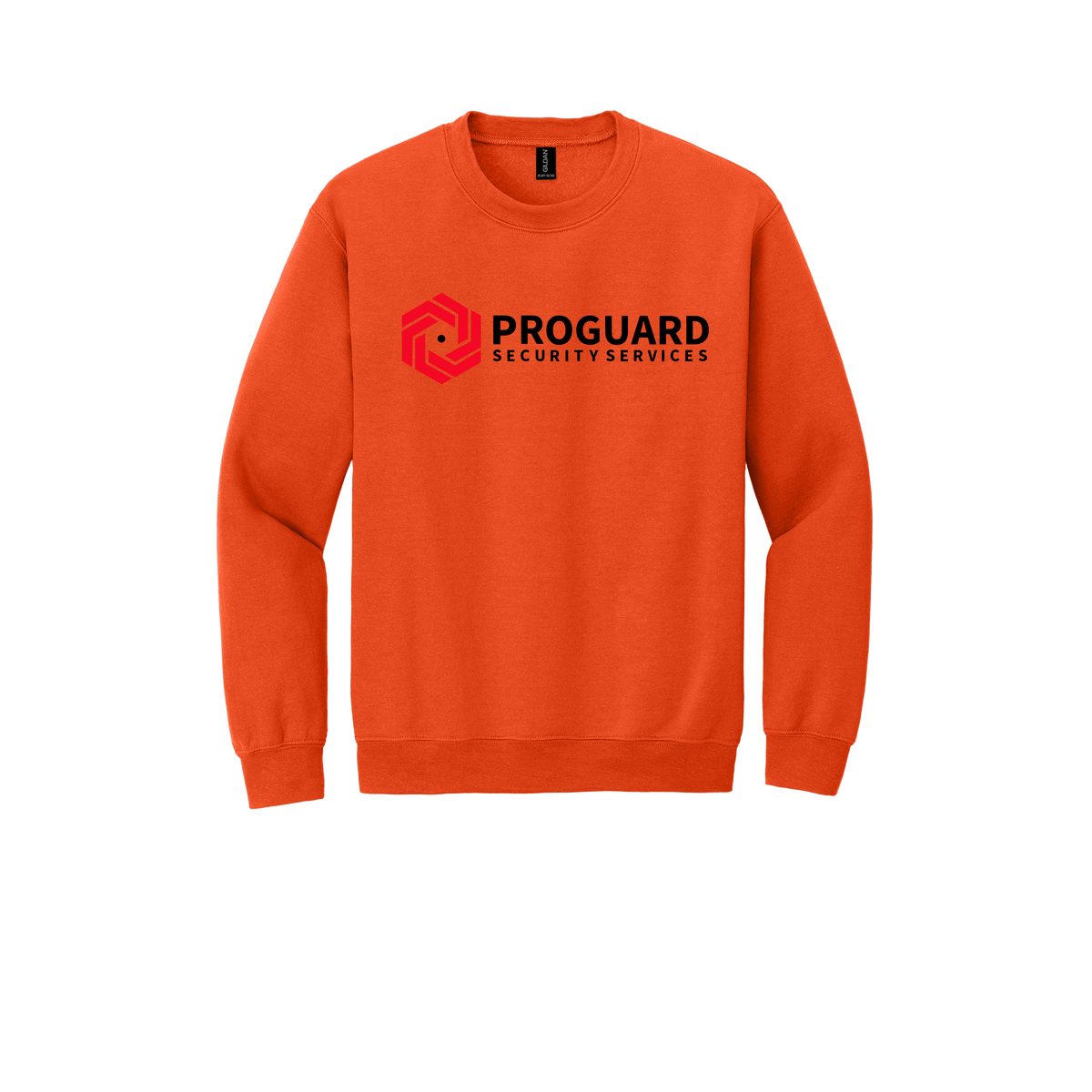 proguardsecurityservices-comfort-crewneck-dtf-front-18000-orange-flat-front