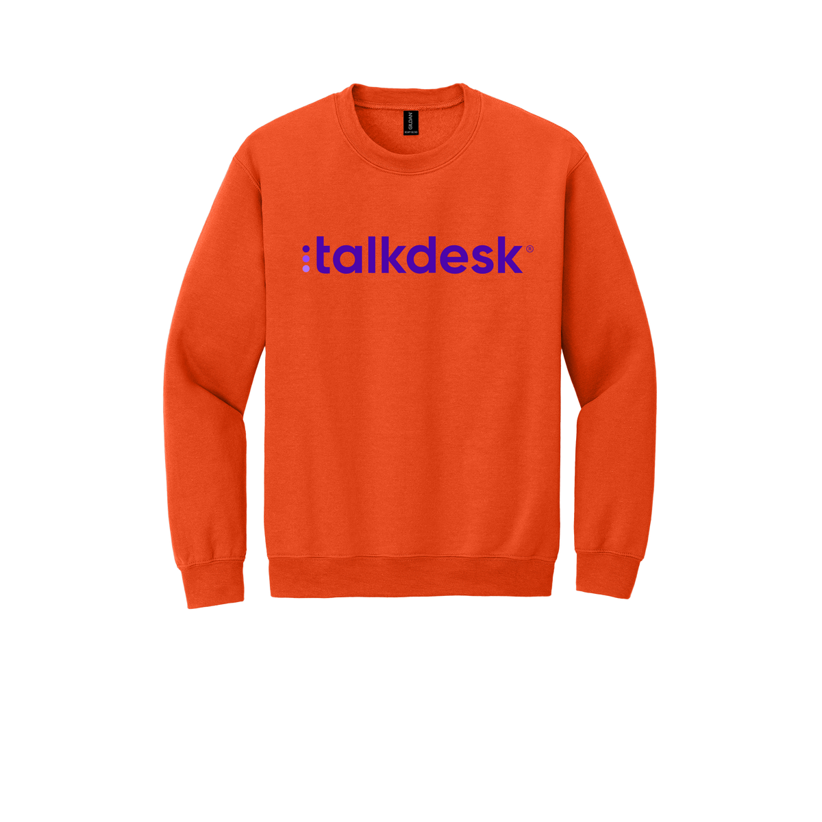 talkdesk-comfort-crewneck-dtf-front-18000-orange-flat-front