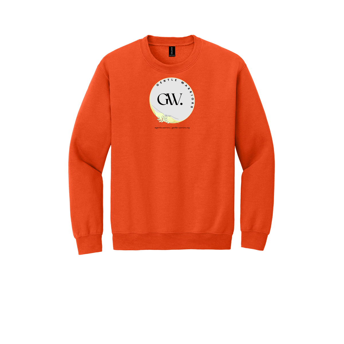 gentle-warriors-comfort-crewneck-dtf-front-18000-orange-flat-front