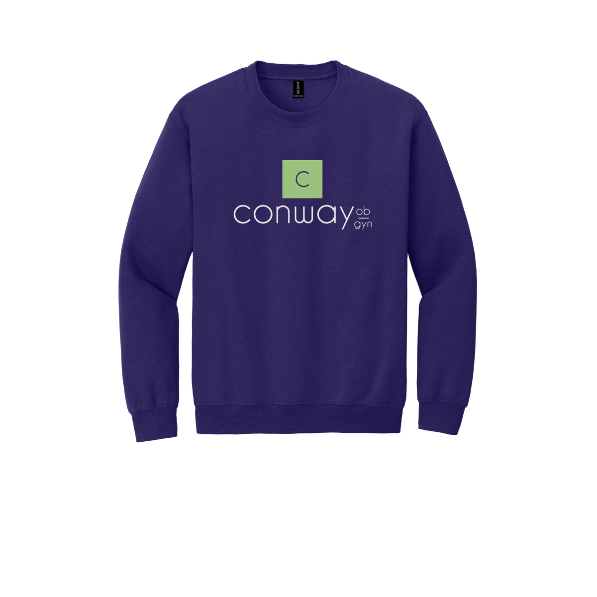 conwayobgyn-clinic-comfort-crewneck-dtf-front-18000-purple-flat-front
