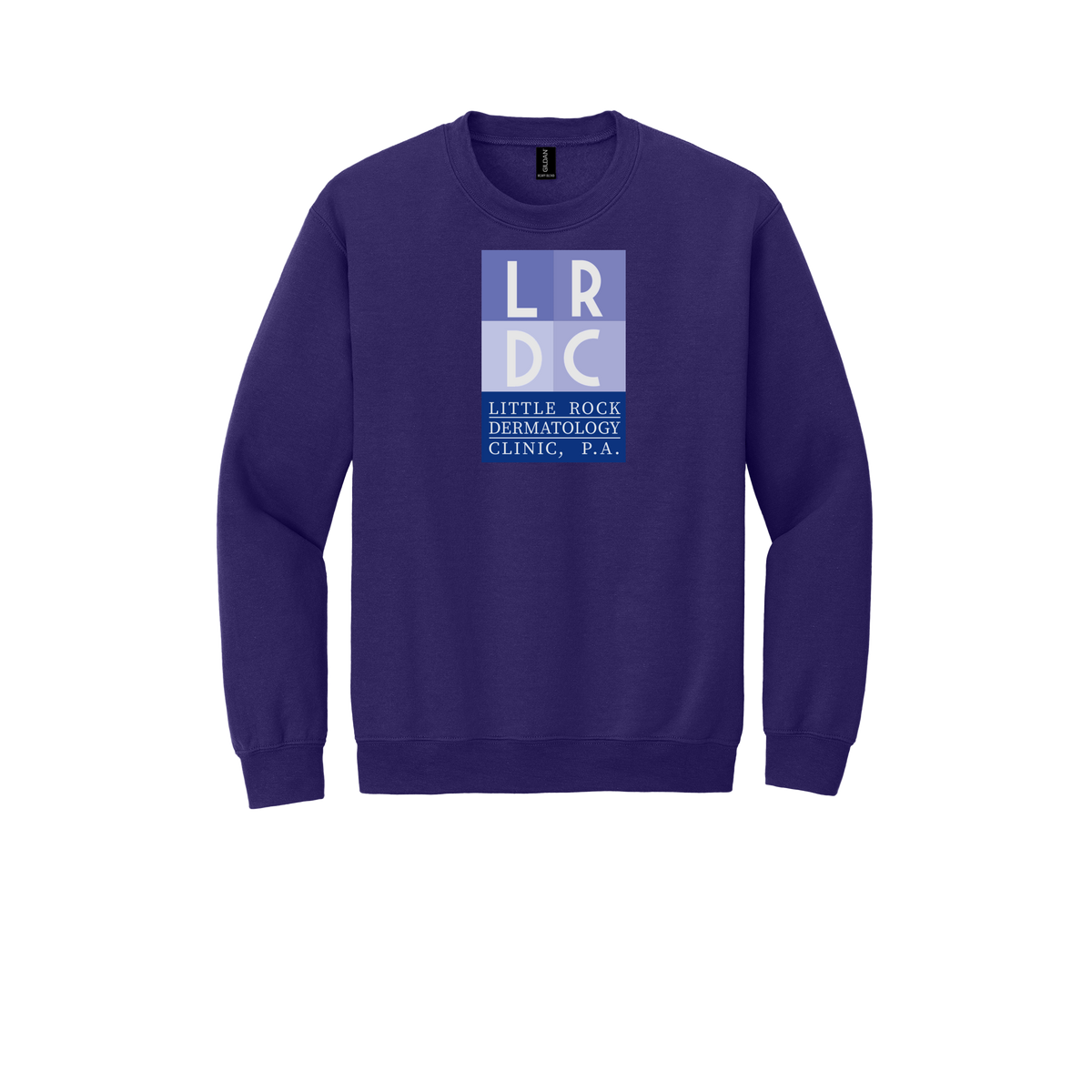littlerockdermatology-clinic-comfort-crewneck-dtf-front-18000-purple-flat-front