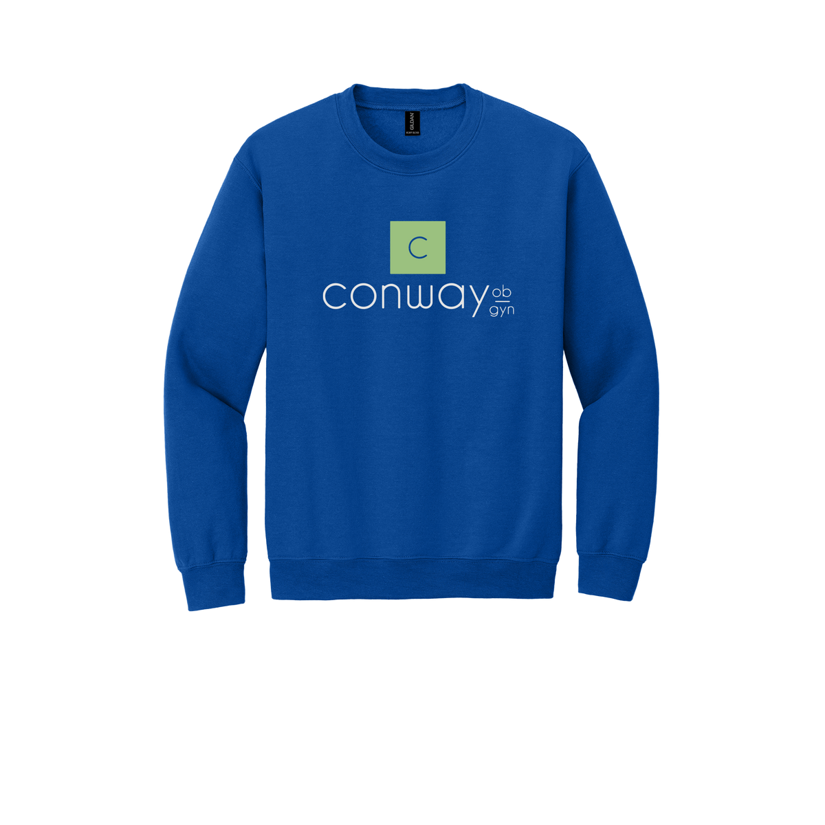 conwayobgyn-clinic-comfort-crewneck-dtf-front-18000-royal-flat-front