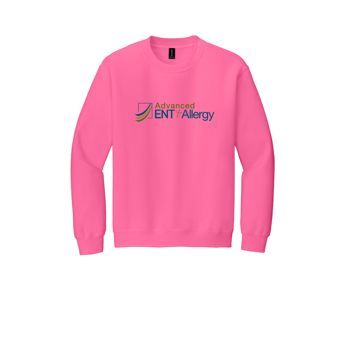 advancedentandallergy-clinic-comfort-crewneck-dtf-front-18000-safetypink-flat-front
