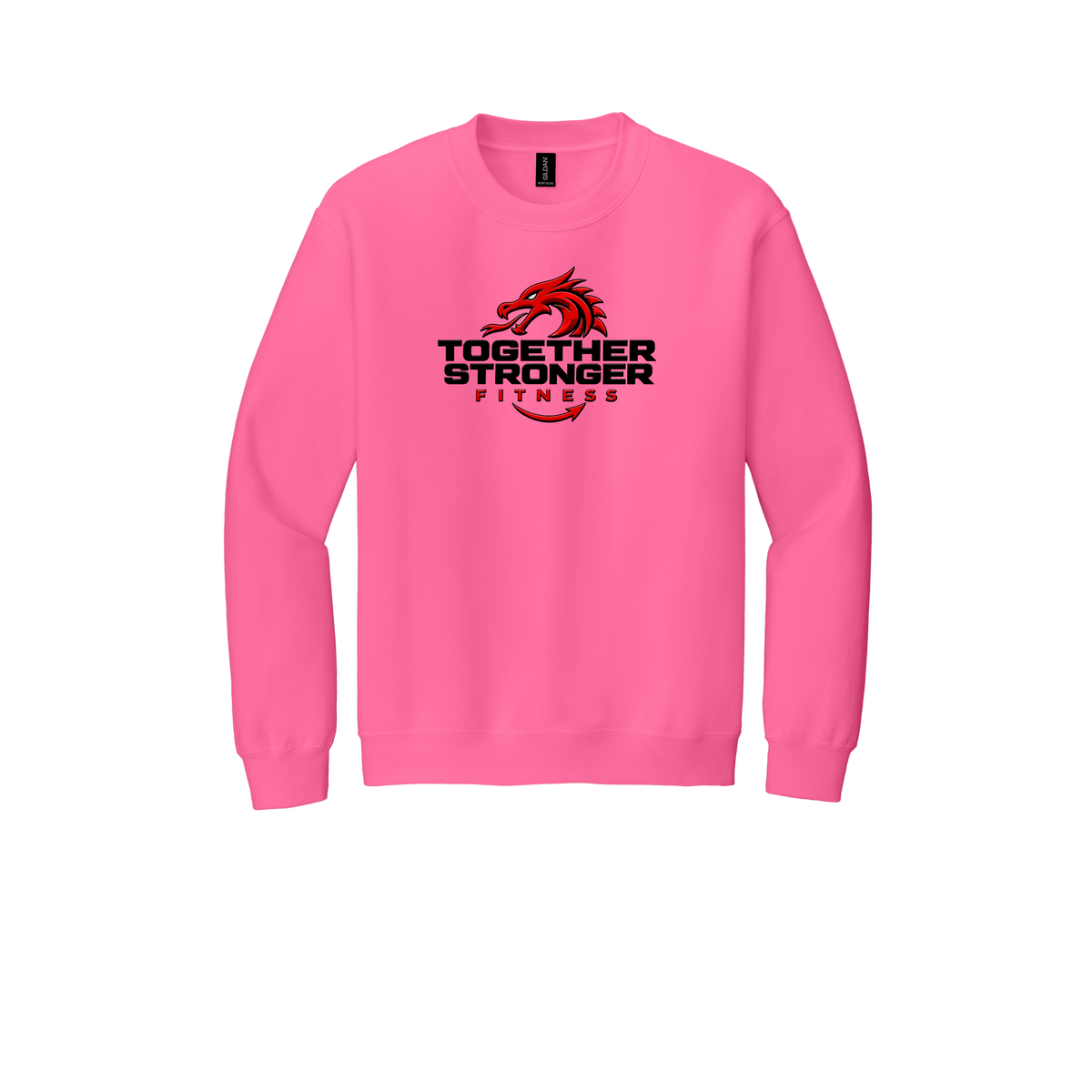 togetherstrongerfitness-comfort-crewneck-dtf-front-18000-safetypink-flat-front
