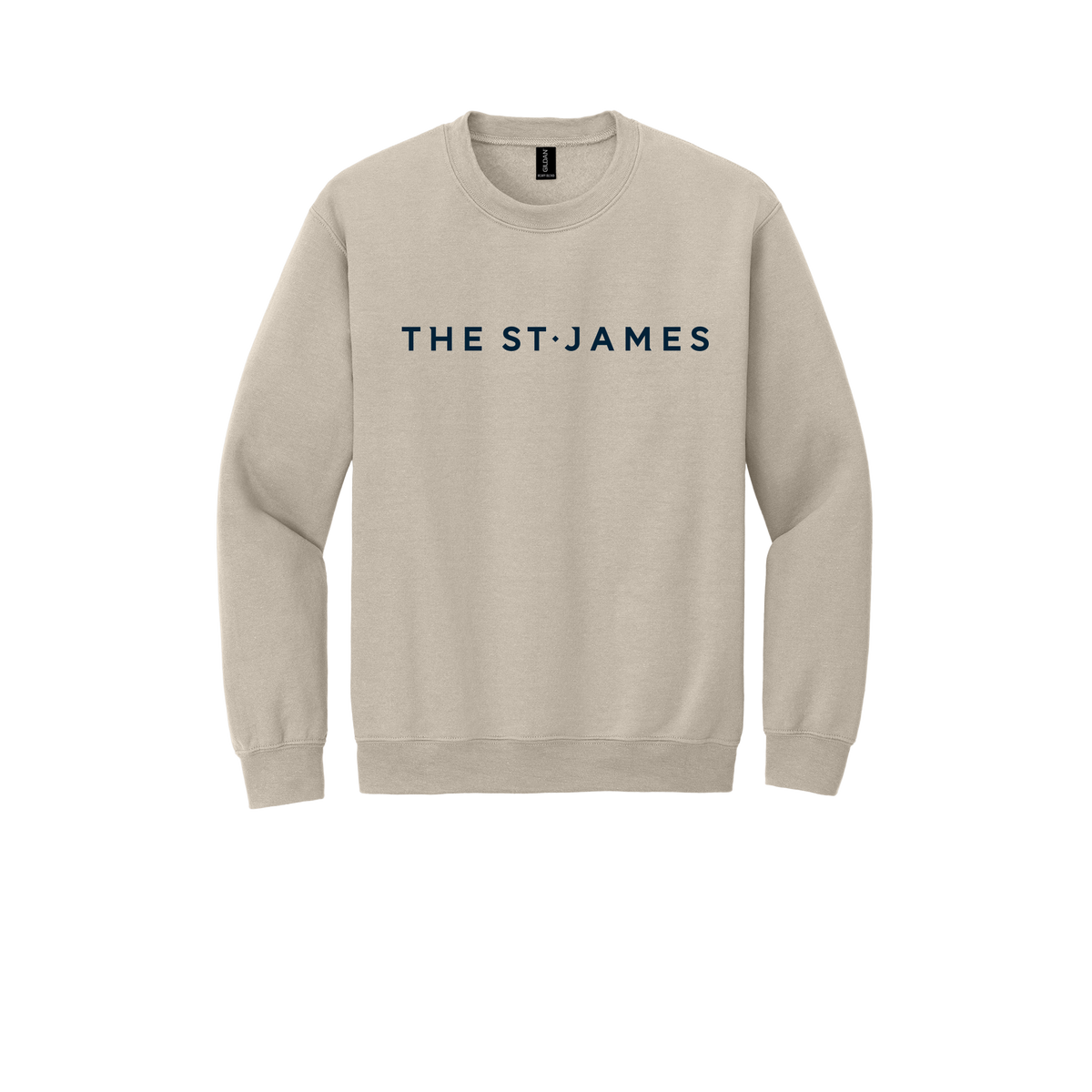 thestjames-comfort-crewneck-dtf-front-18000-sand-flat-front