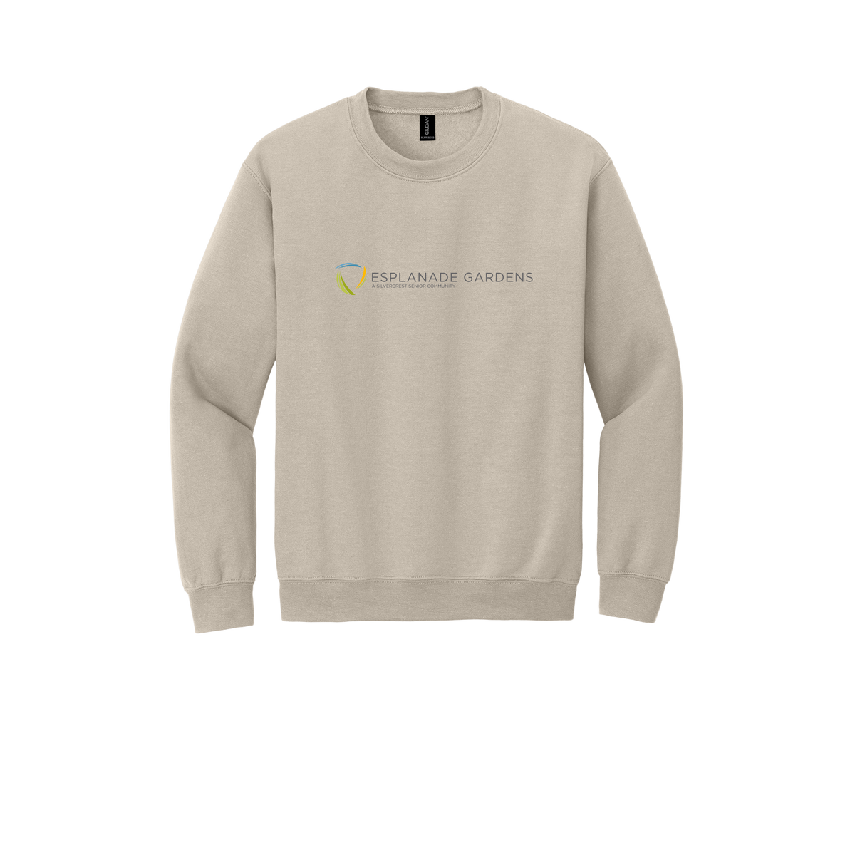 esplanadeseniorcampus-clinic-comfort-crewneck-dtf-front-18000-sand-flat-front