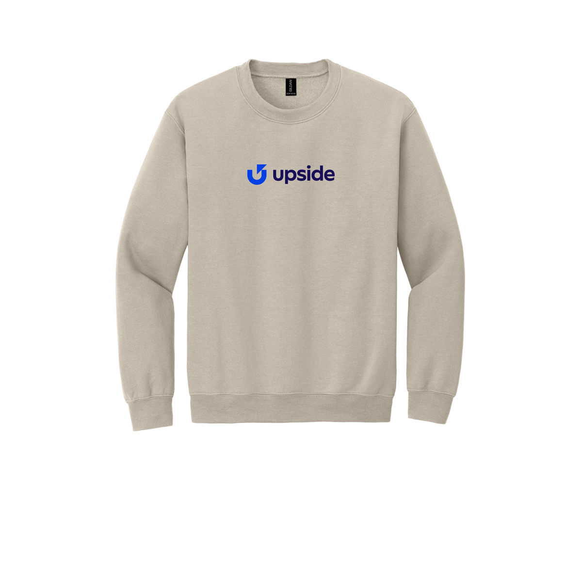 upside-comfort-crewneck-dtf-front-18000-sand-flat-front