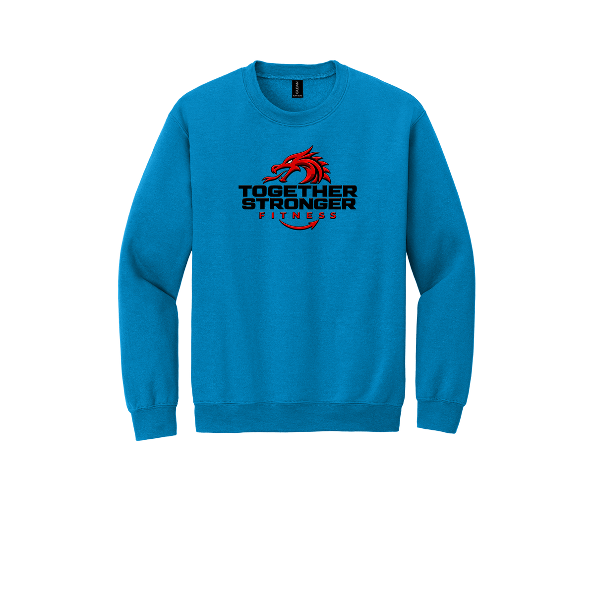 togetherstrongerfitness-comfort-crewneck-dtf-front-18000-sapphire-flat-front