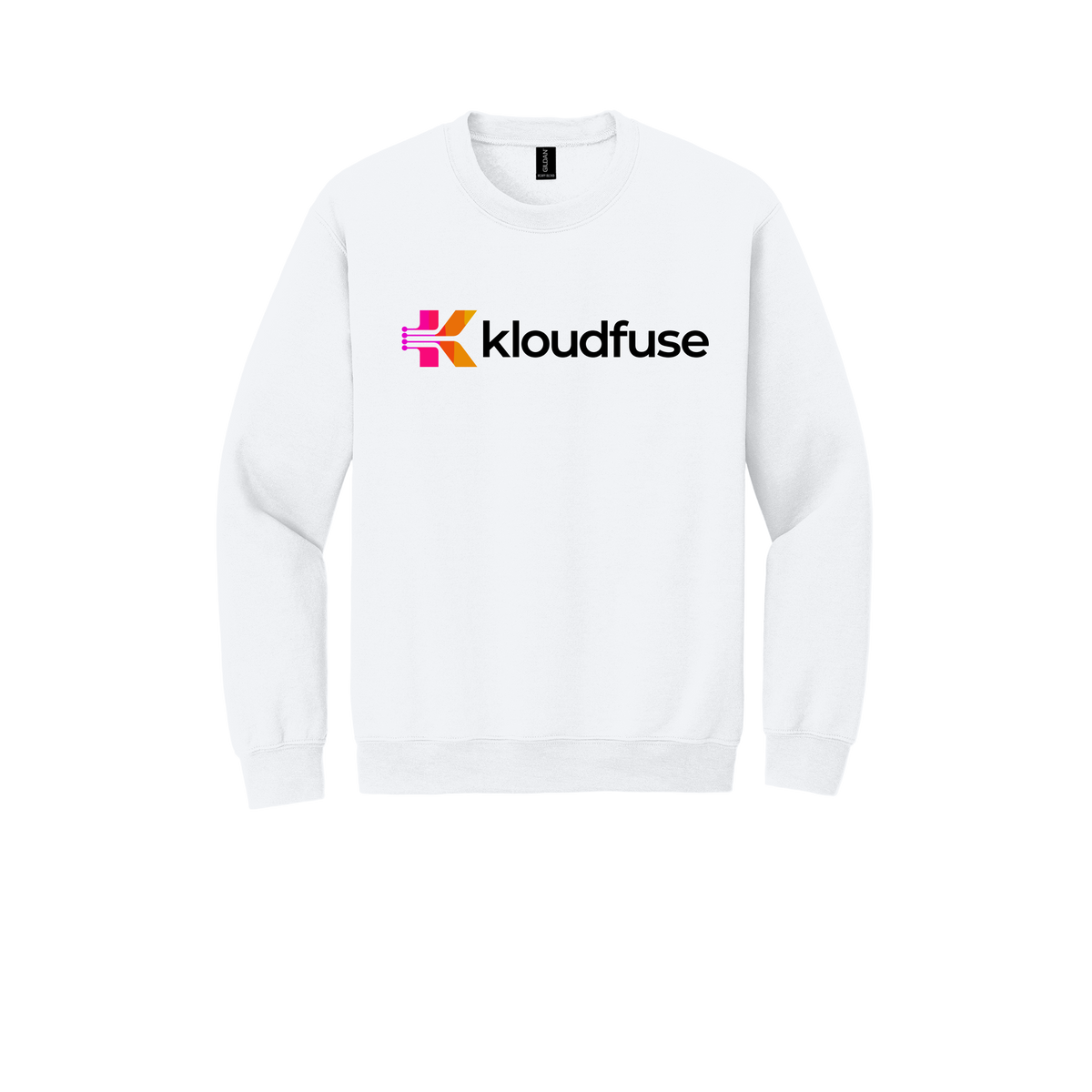 kloudfuse-comfort-crewneck-dtf-front-18000-white-flat-front