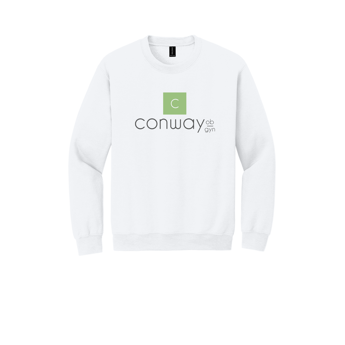 conwayobgyn-clinic-comfort-crewneck-dtf-front-18000-white-flat-front