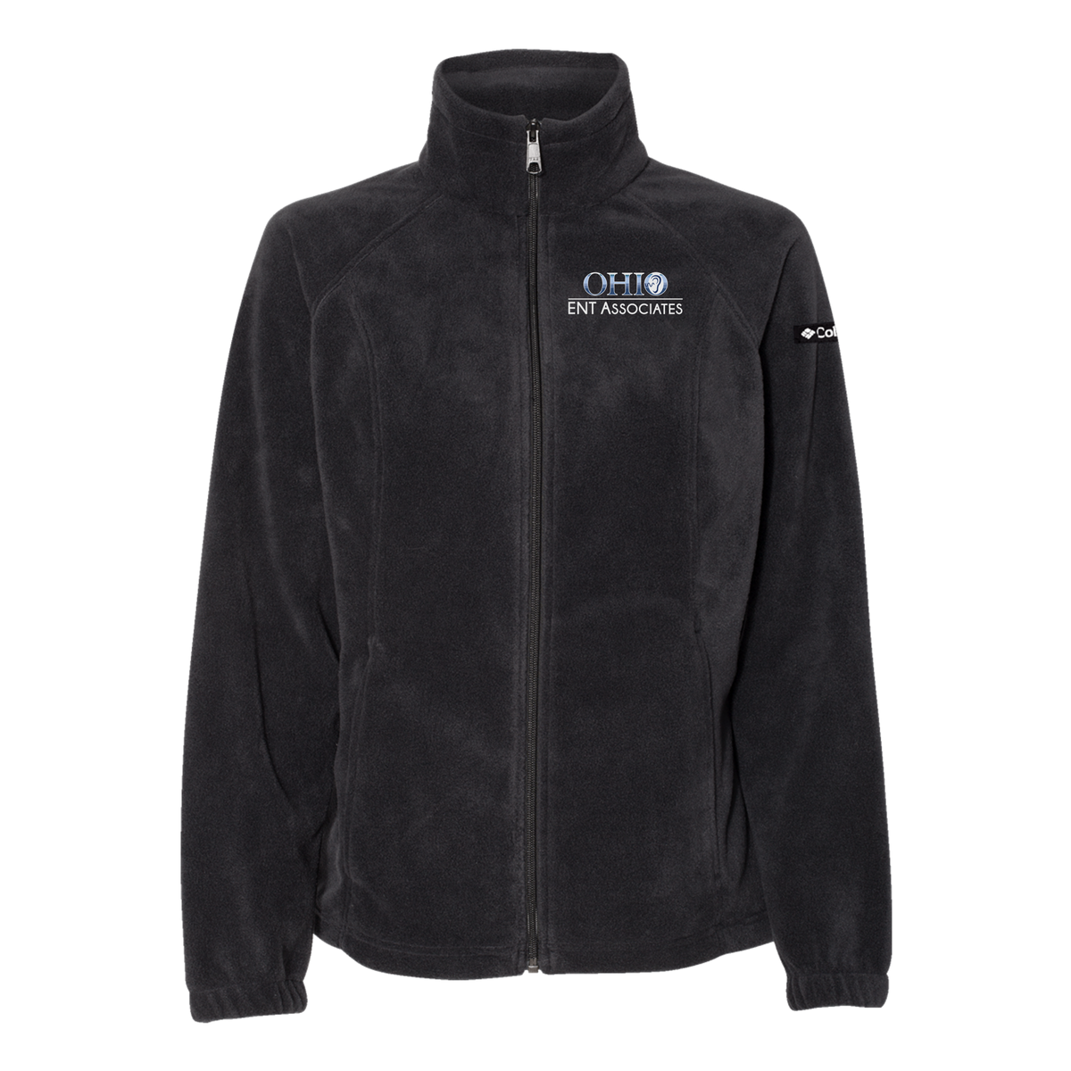 ohioentaudiology-columbia-womens-fleece-jacket-embroidery-leftchest-212470-black-flat-front