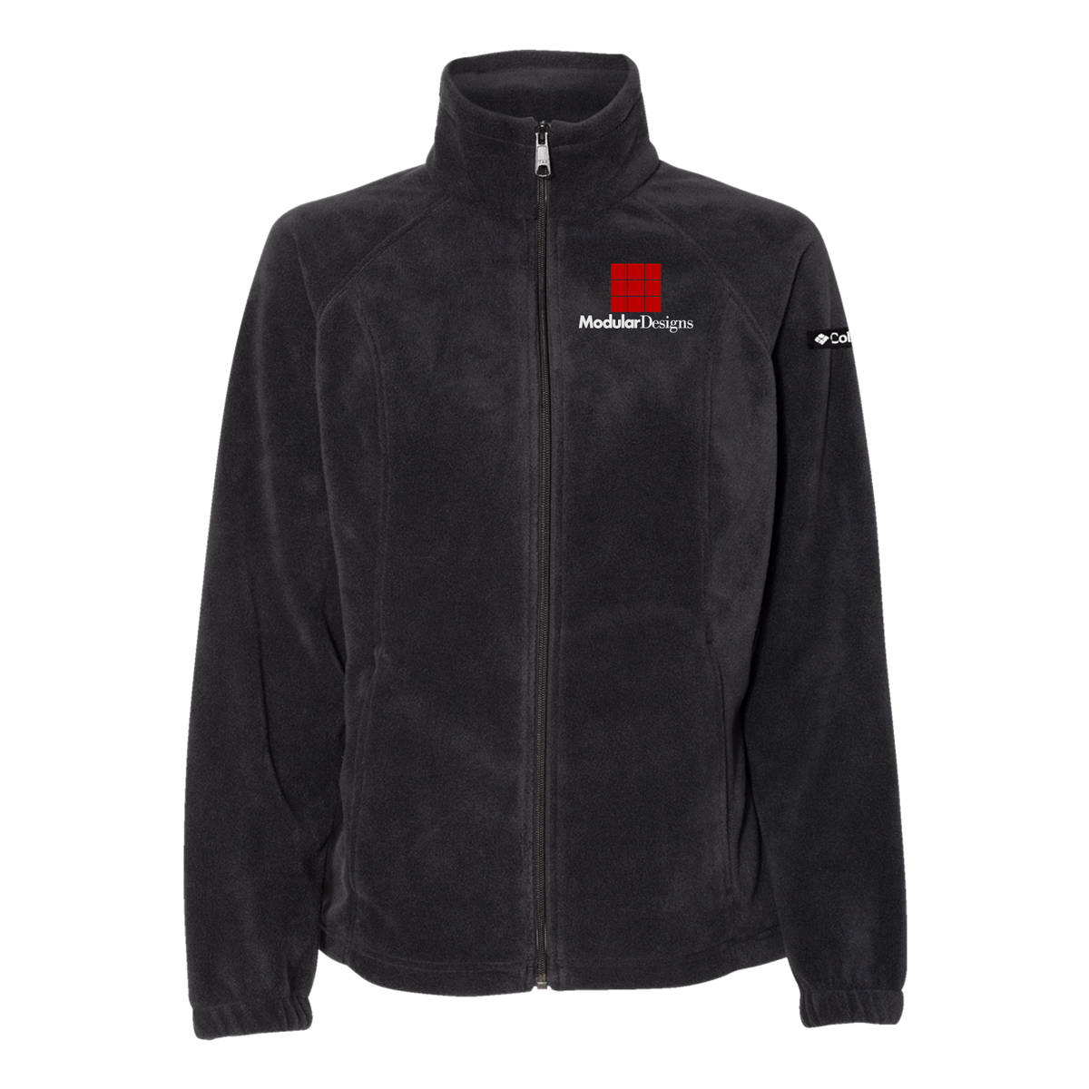modulardesignsflooring-columbia-womens-fleece-jacket-embroidery-leftchest-212470-black-flat-front
