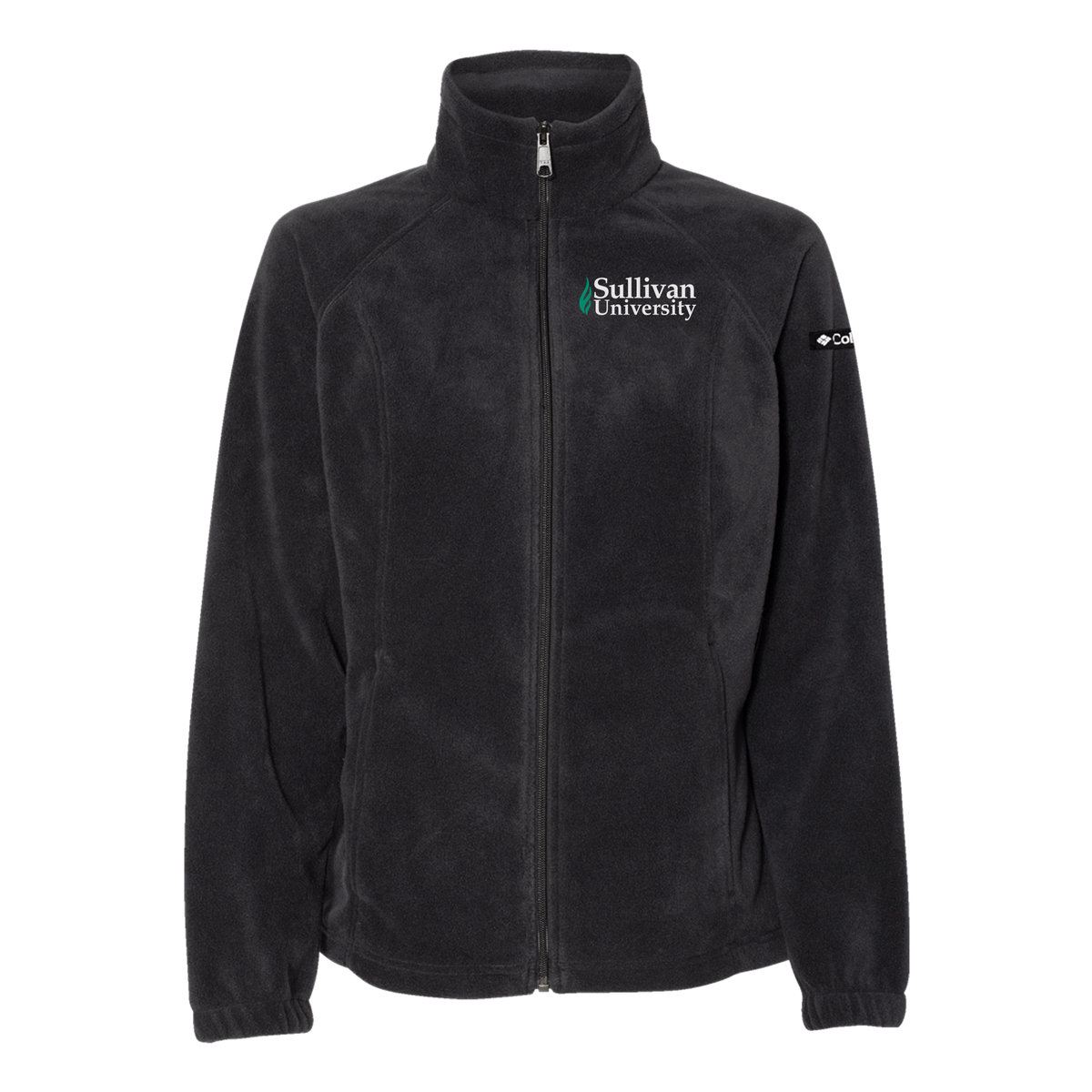 sullivan-columbia-womens-fleece-jacket-embroidery-leftchest-212470-black-flat-front