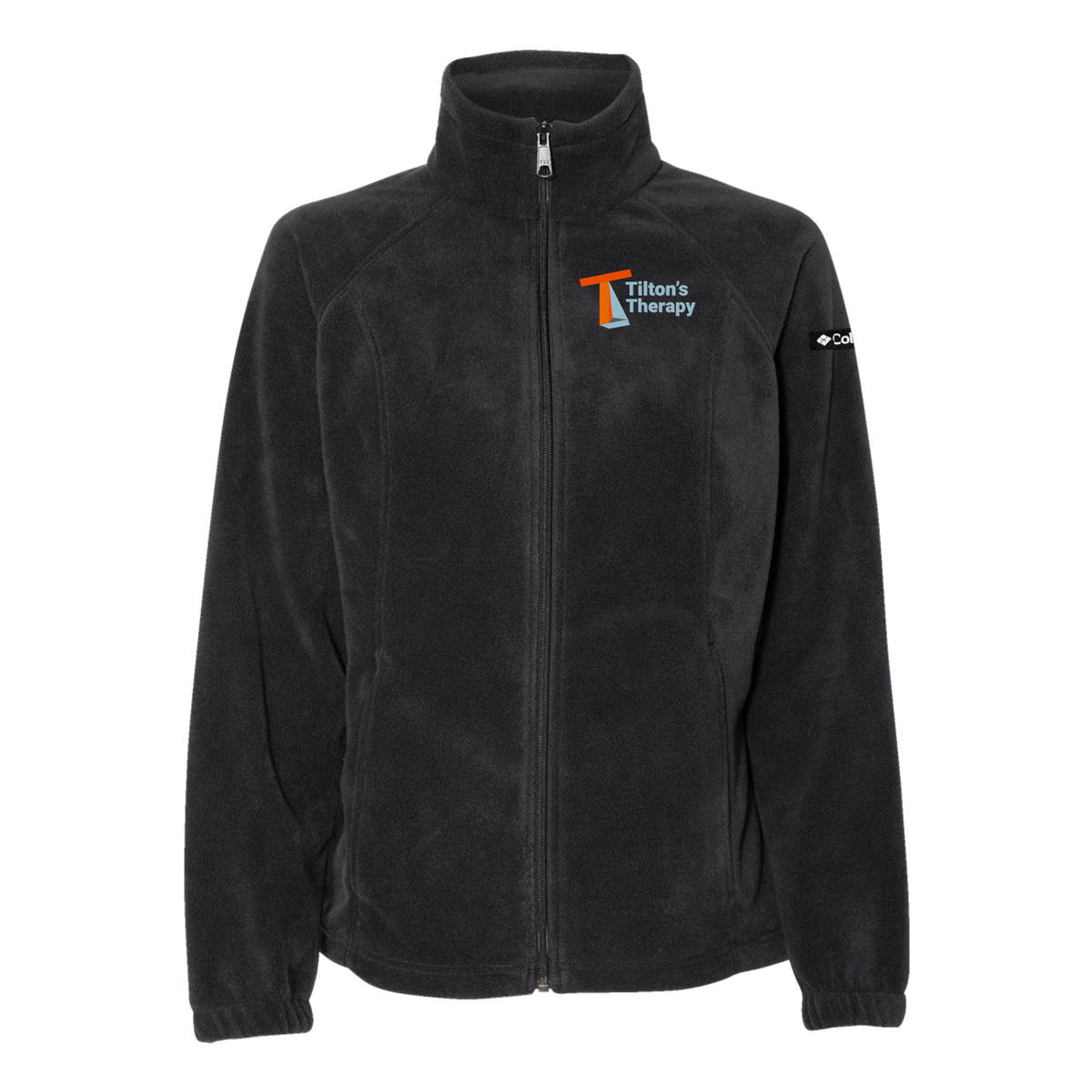 tiltonstherapy-columbia-womens-fleece-jacket-embroidery-leftchest-212470-black-flat-front