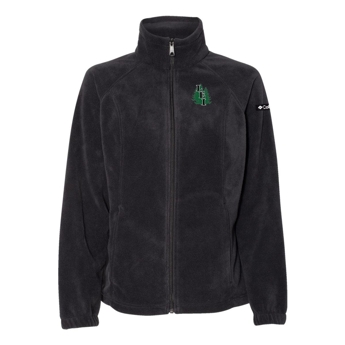 leisite-columbia-womens-fleece-jacket-embroidery-leftchest-212470-black-flat-front